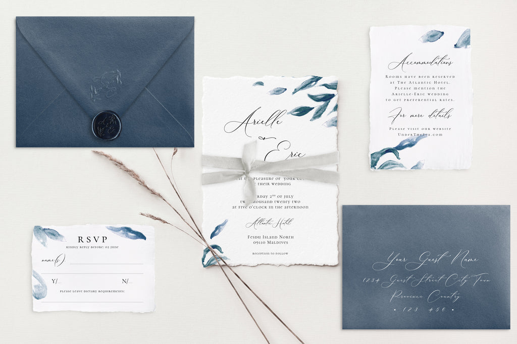 Arielle Deckle Edge Wedding Invitations