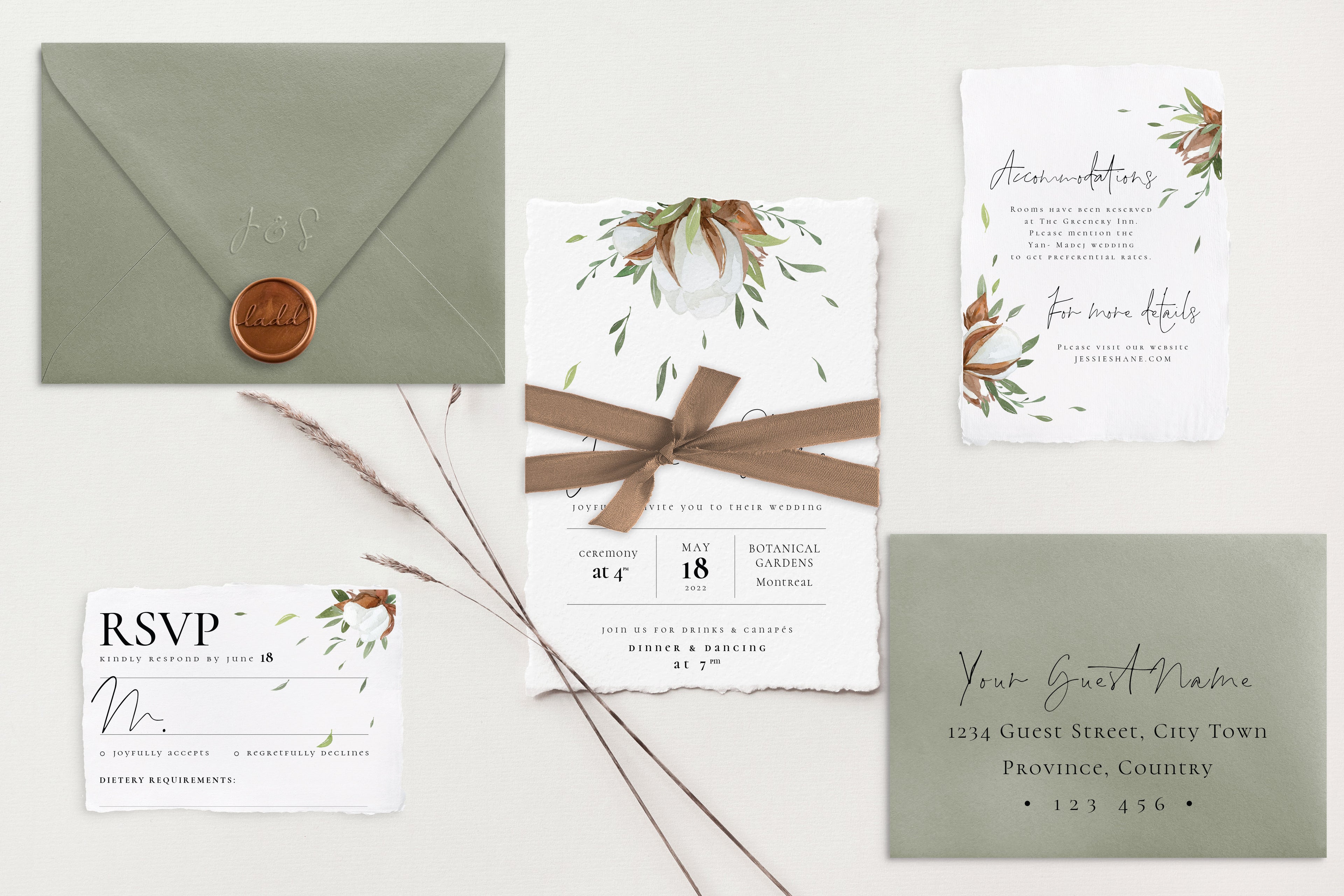 Jessie Deckle Edge Wedding Invitations