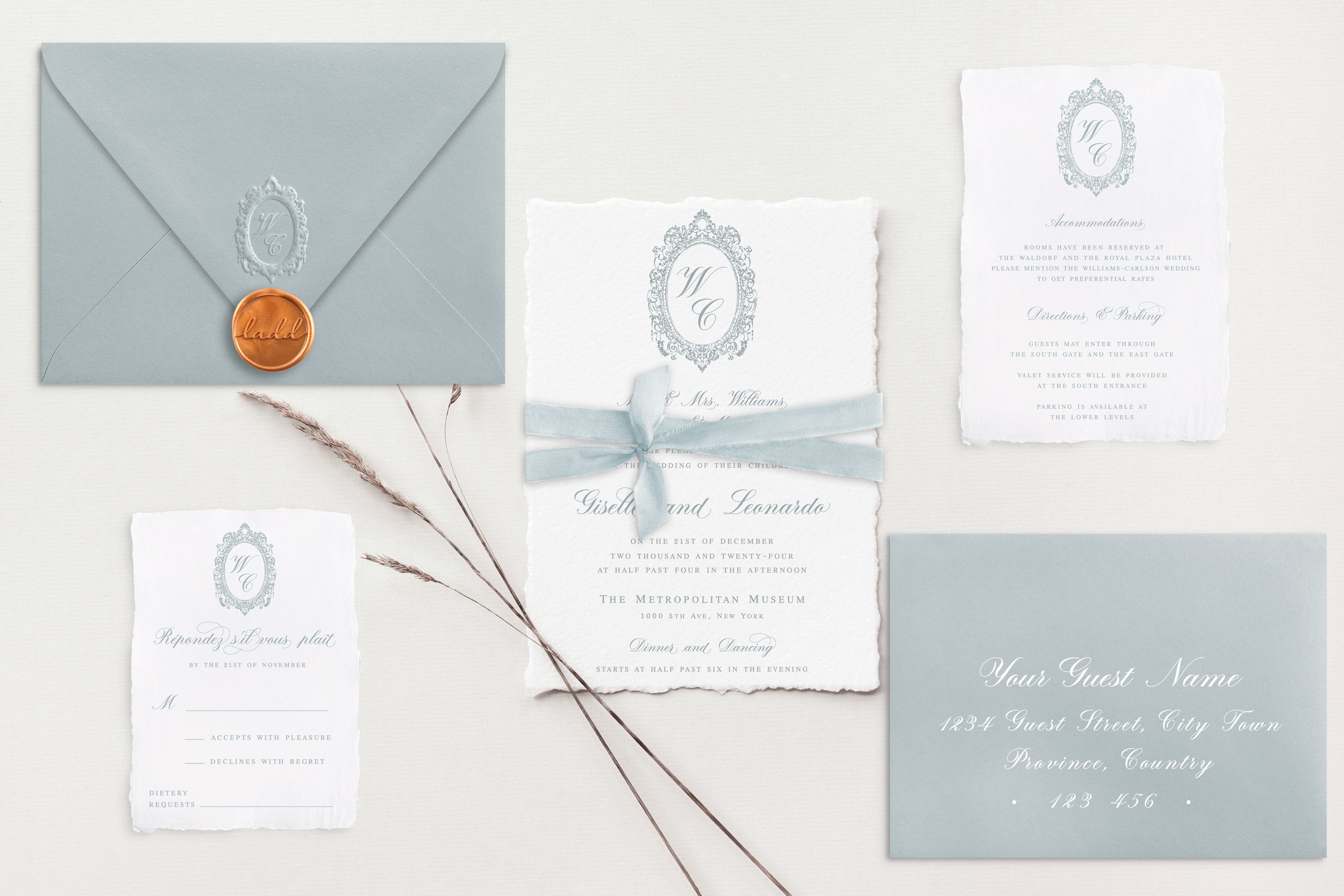 Giselle Deckle Edge Wedding Invitations