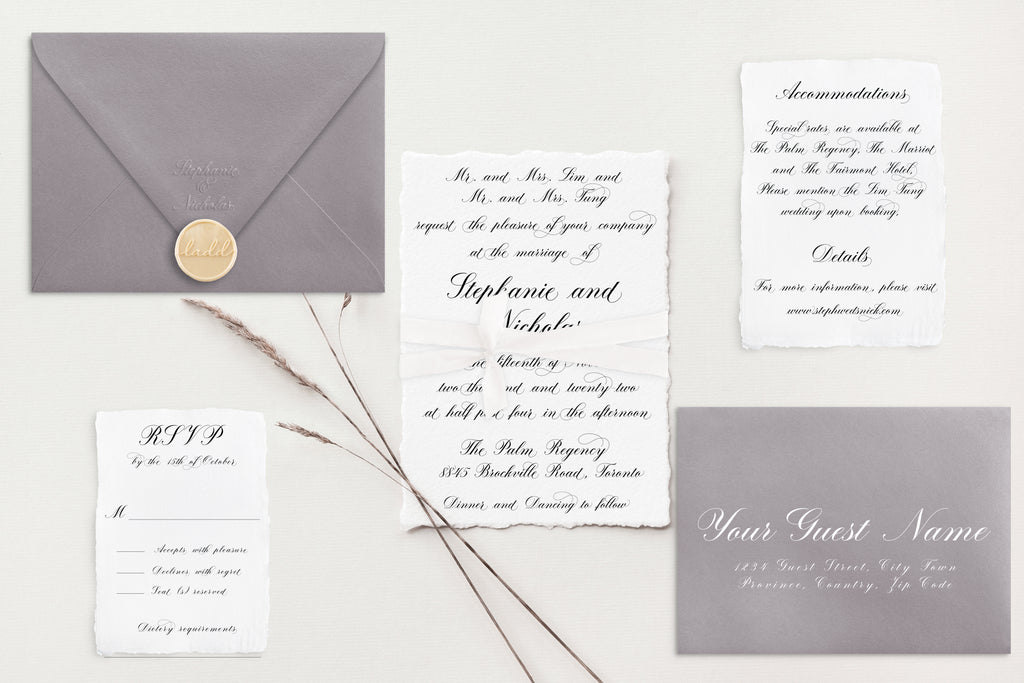 Stephanie Deckle Edge Wedding Invitations