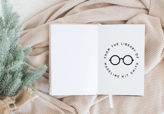 Book Stamp - Glasses