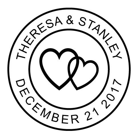 two hearts wedding embosser
