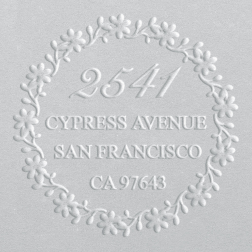 Address Embosser - Floral Wreath
