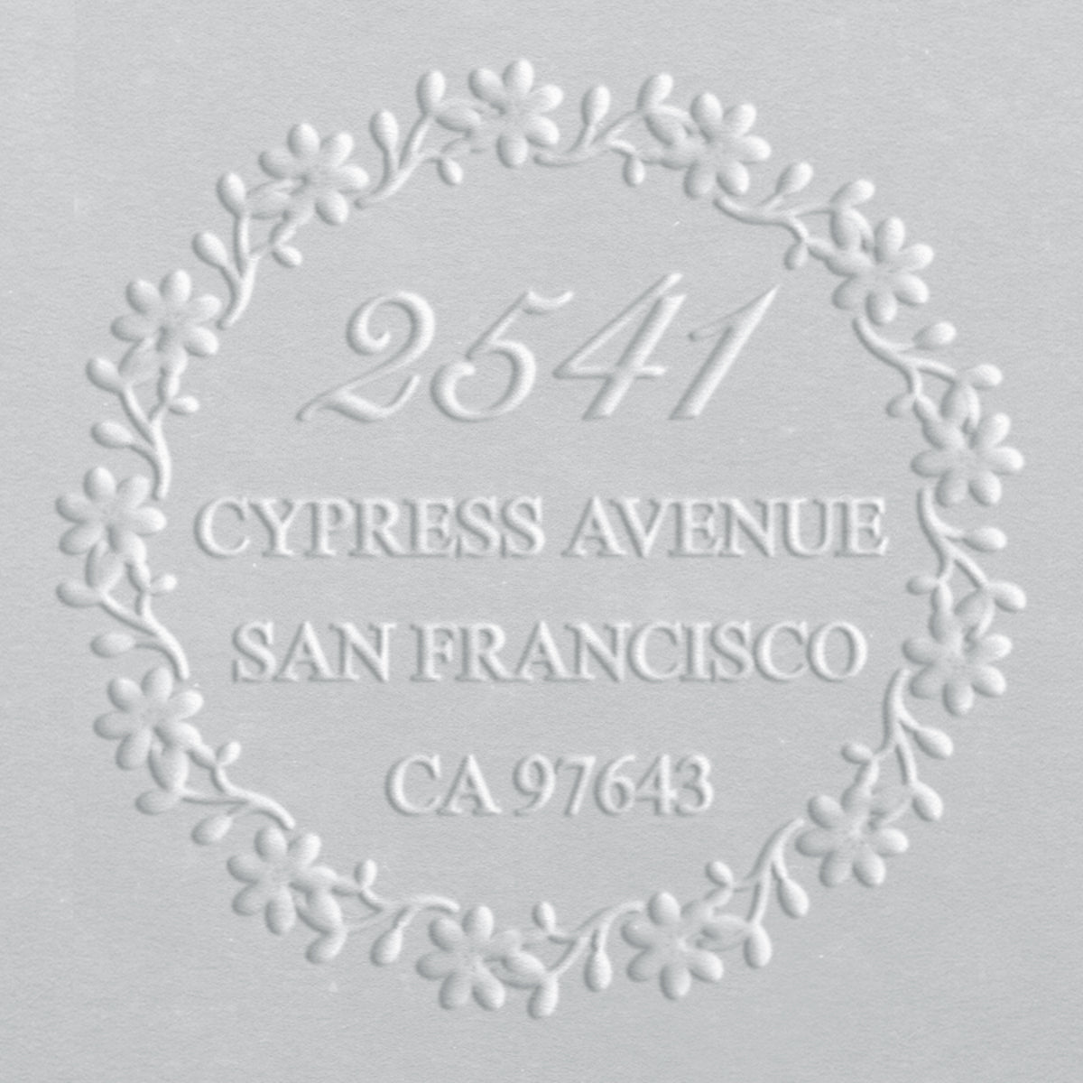 Address Embosser - Floral Wreath