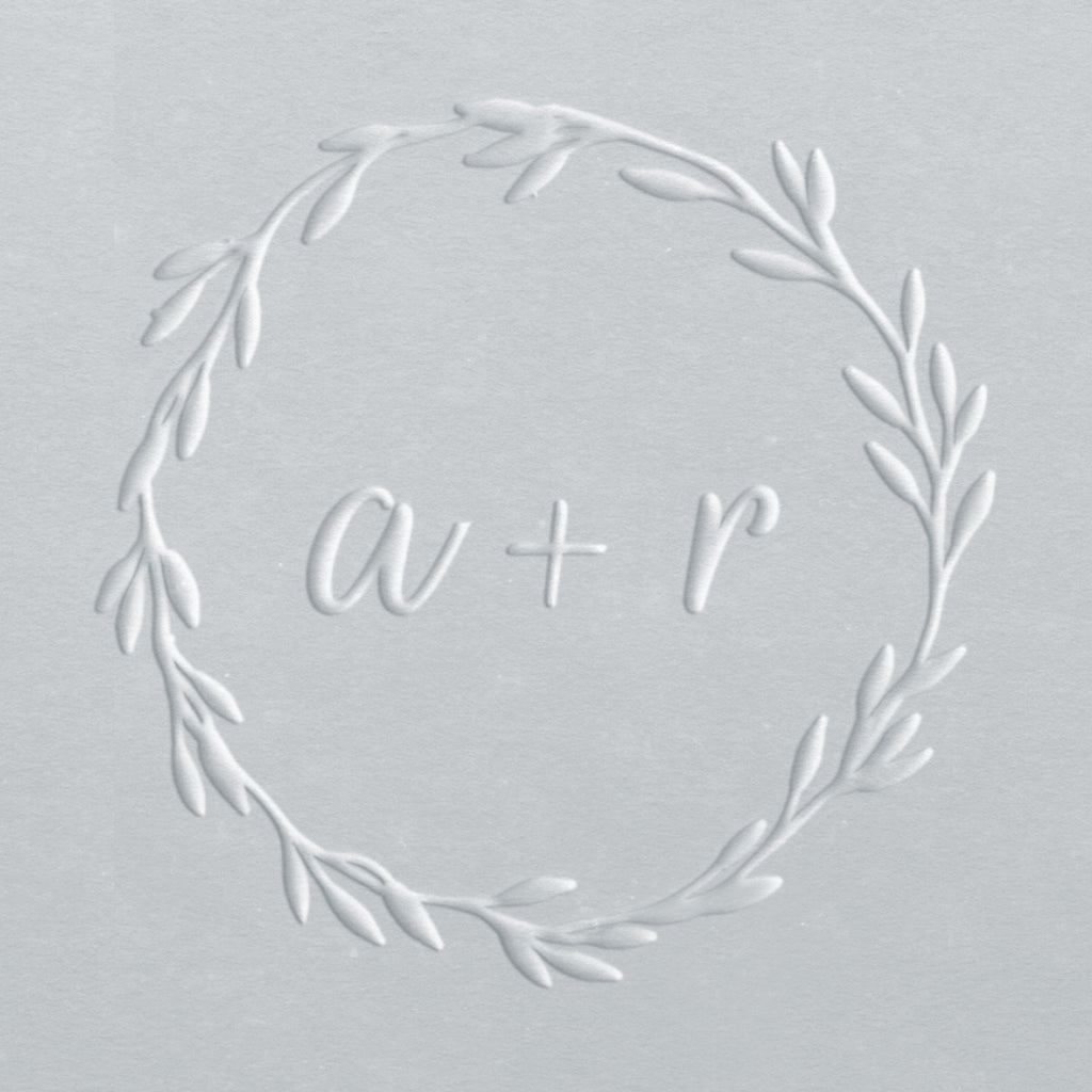 Embosser - Hand-drawn Wreath Initials