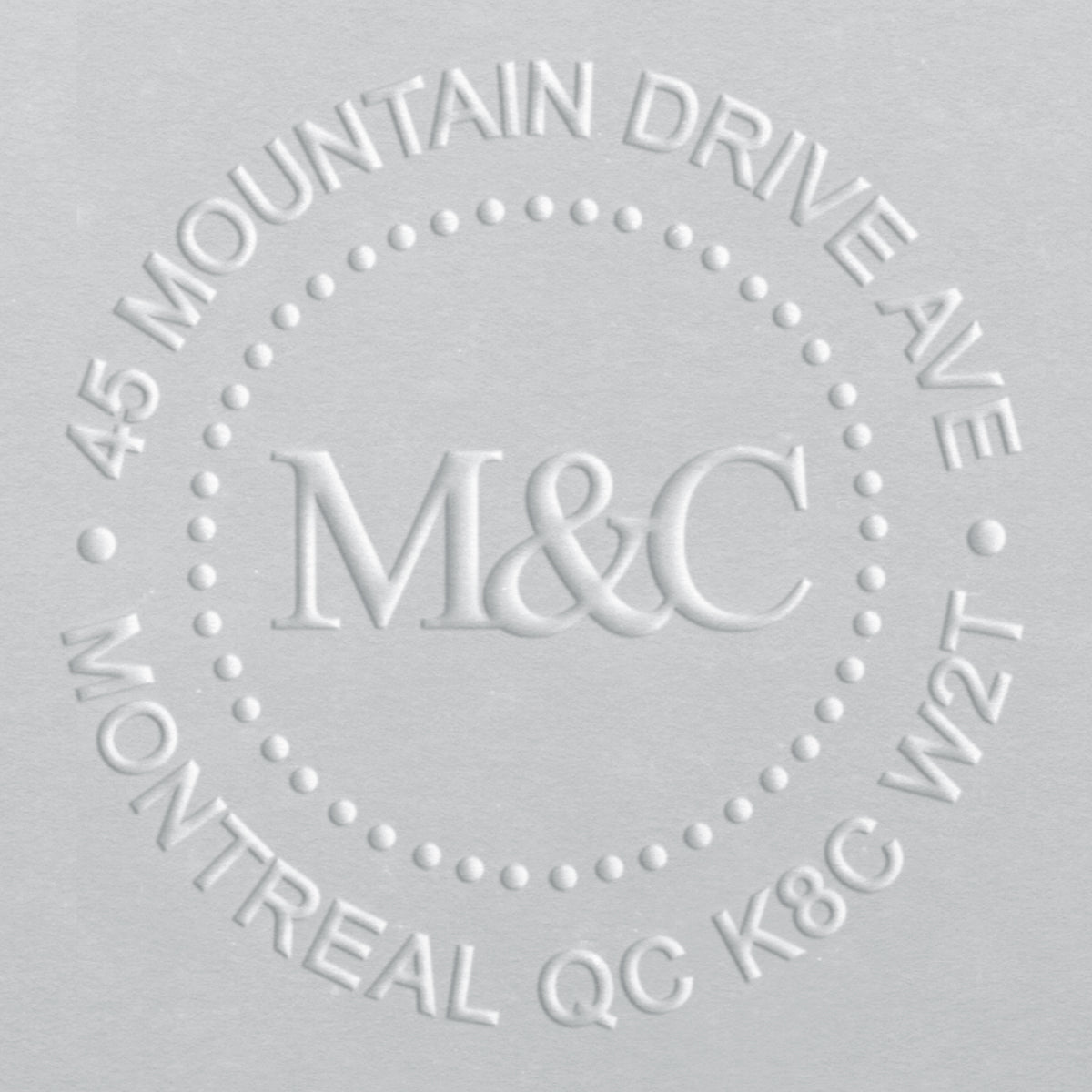 Address Embosser - Dotted Circle Monogram