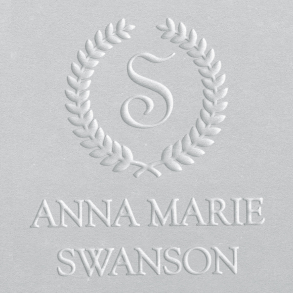 Embosser - Laurel Wreath Initial and Name