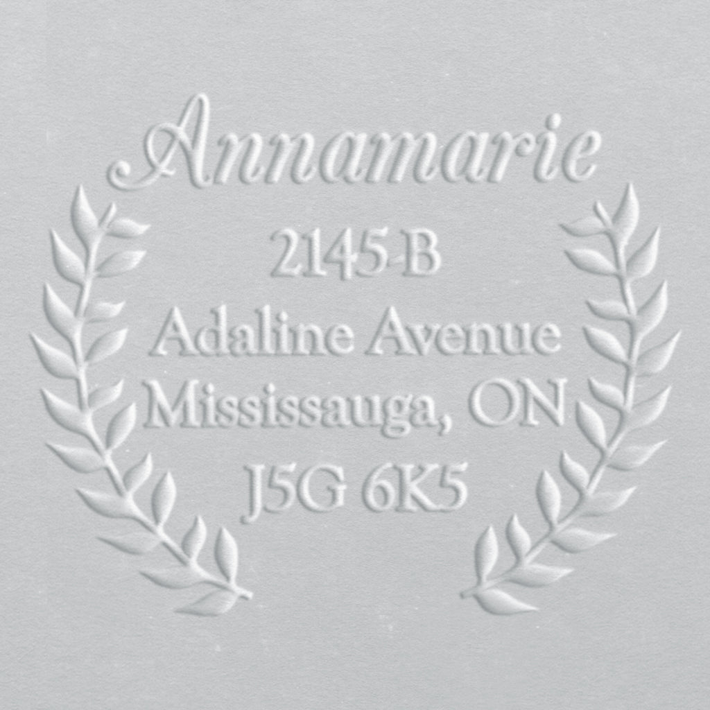 Address Embosser - Laurel Wreath Name