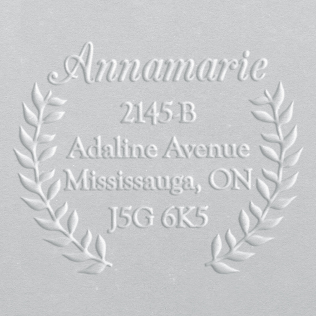 Address Embosser - Laurel Wreath Name
