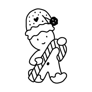 Wax Seal Stamp - Gingerbread Man with Candy Cane