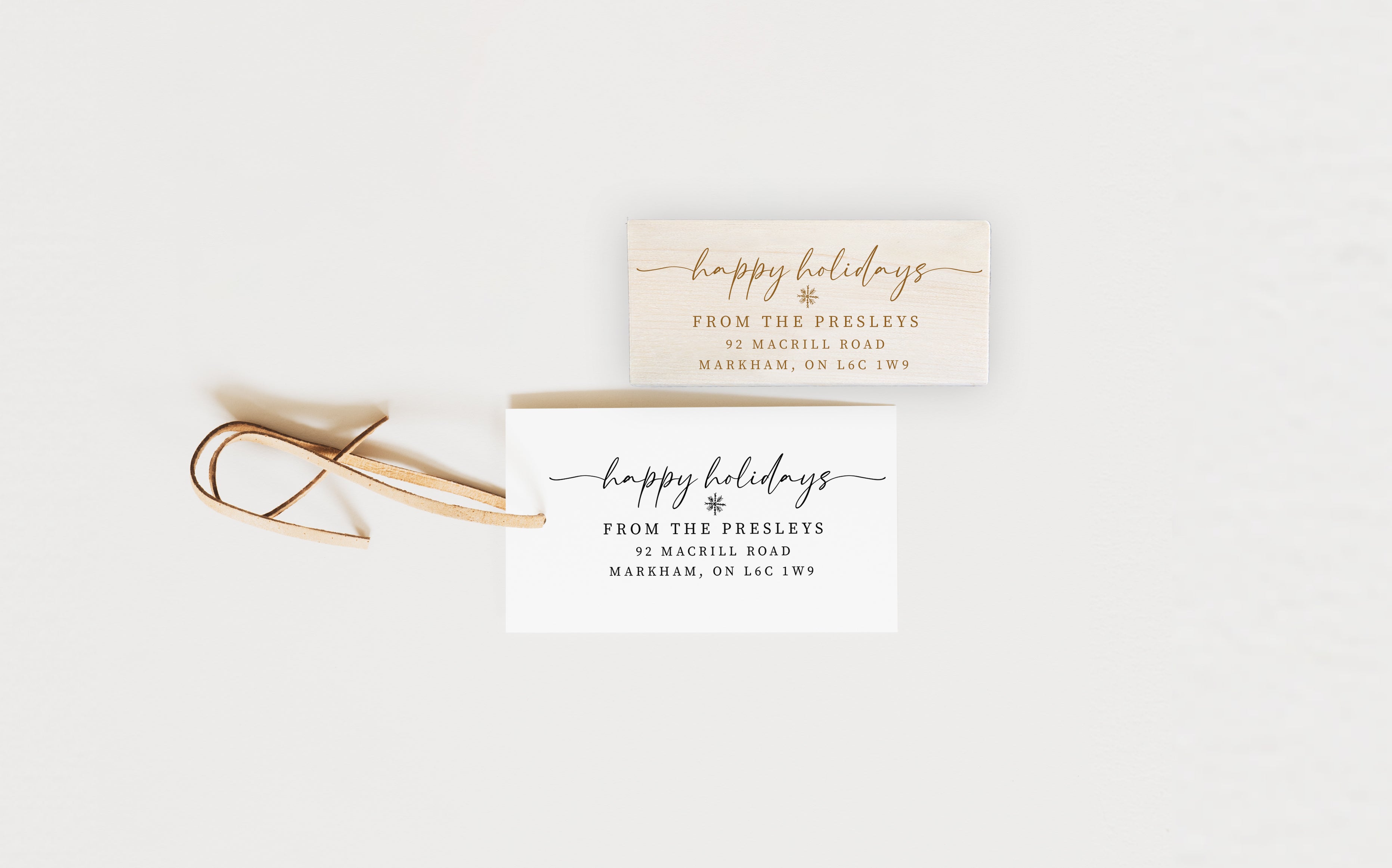 Happy Holidays Script Address Stamp