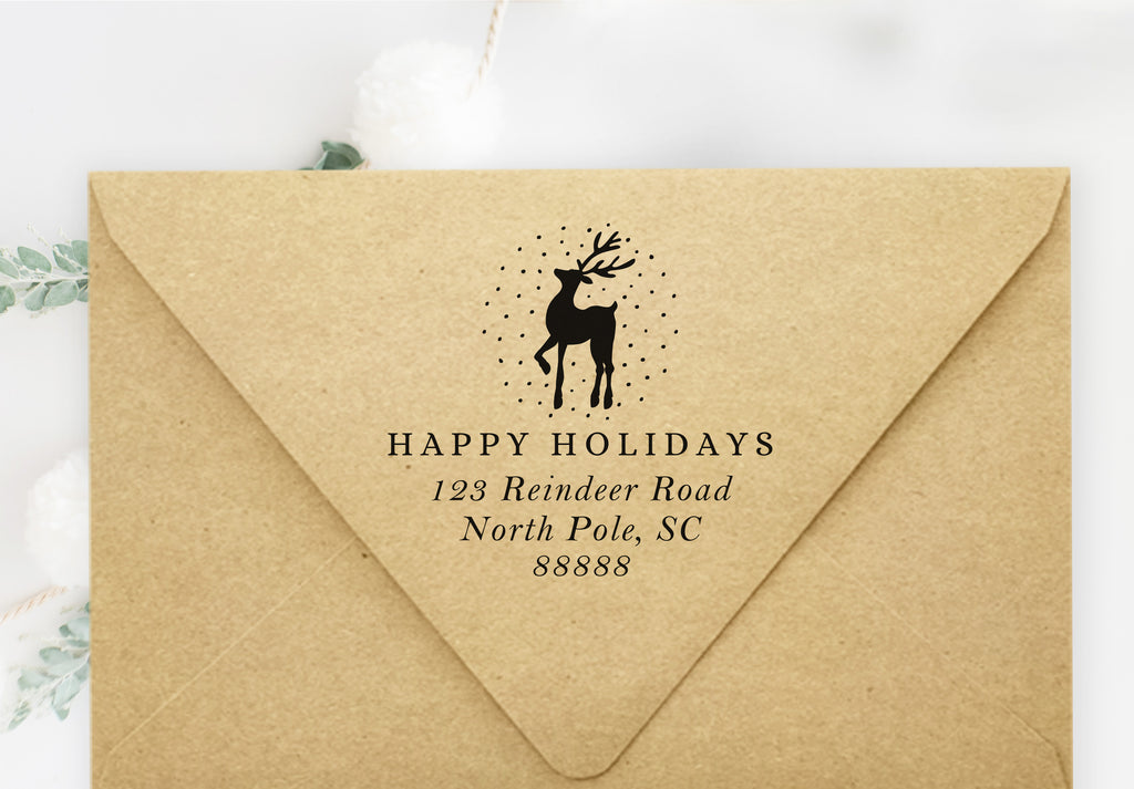 Reindeer Address Stamp