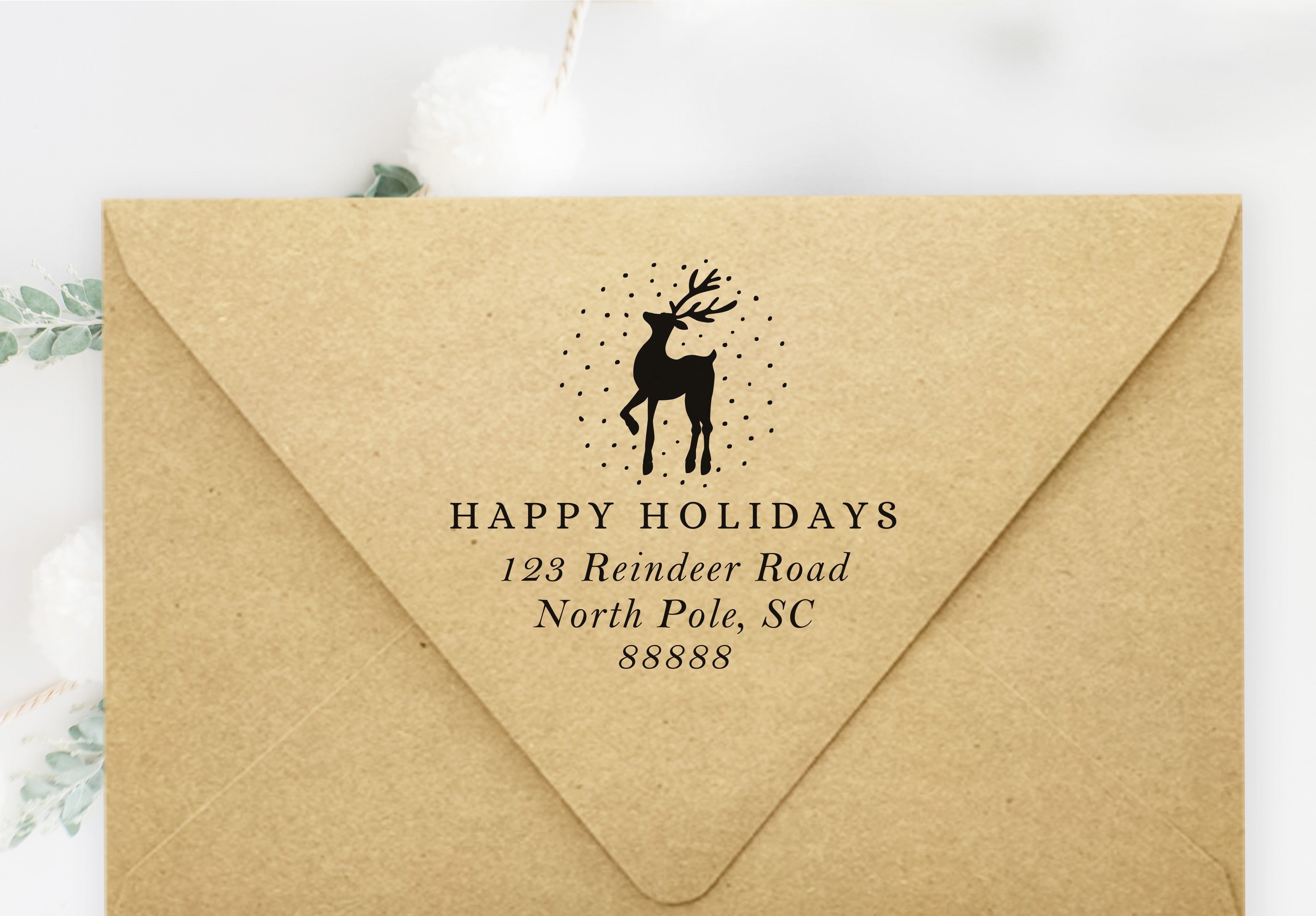 Reindeer Address Stamp