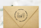 Stamp - Family Caricatures Address