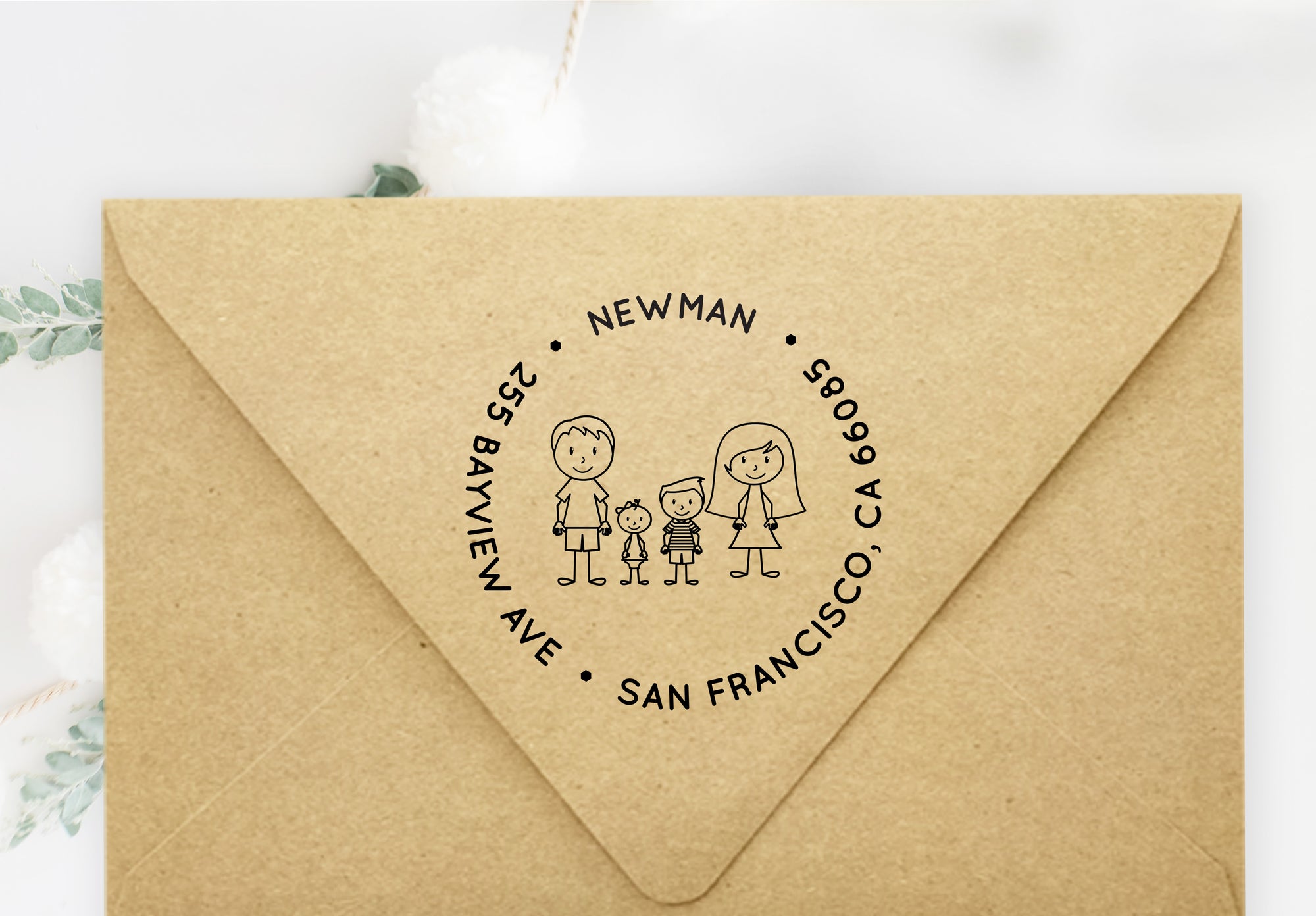 Stamp - Family Caricatures Address