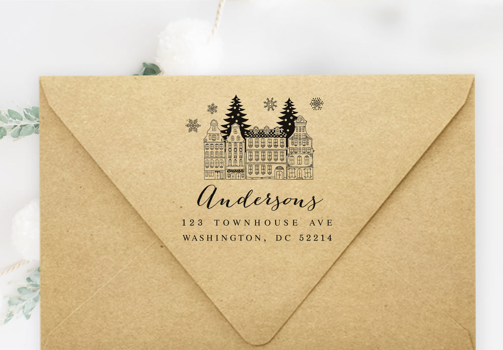 Christmas Town Address Stamp