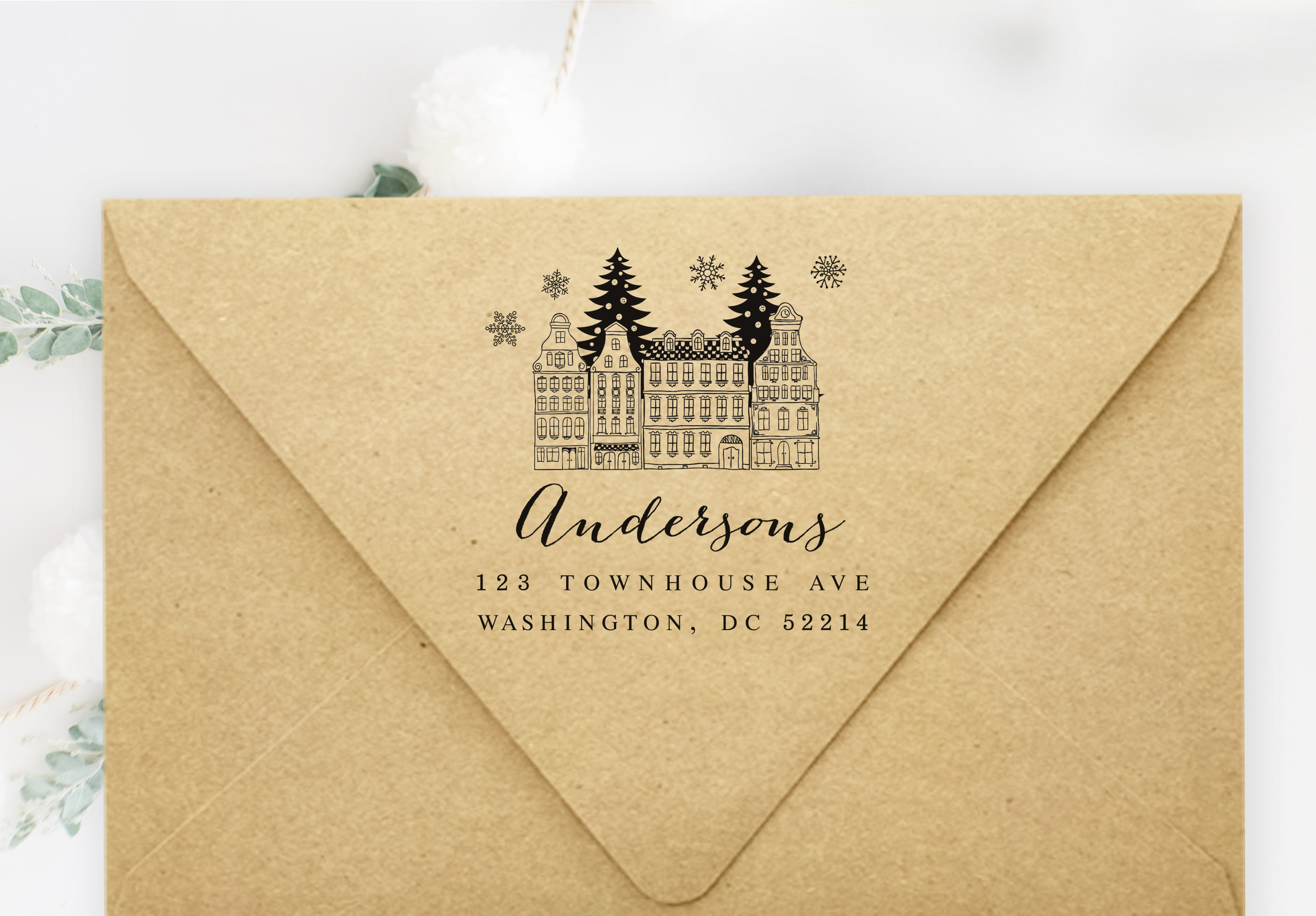 Christmas Town Address Stamp