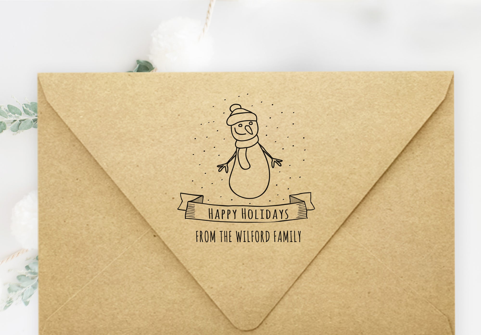 Stamp - Snowing Snowman