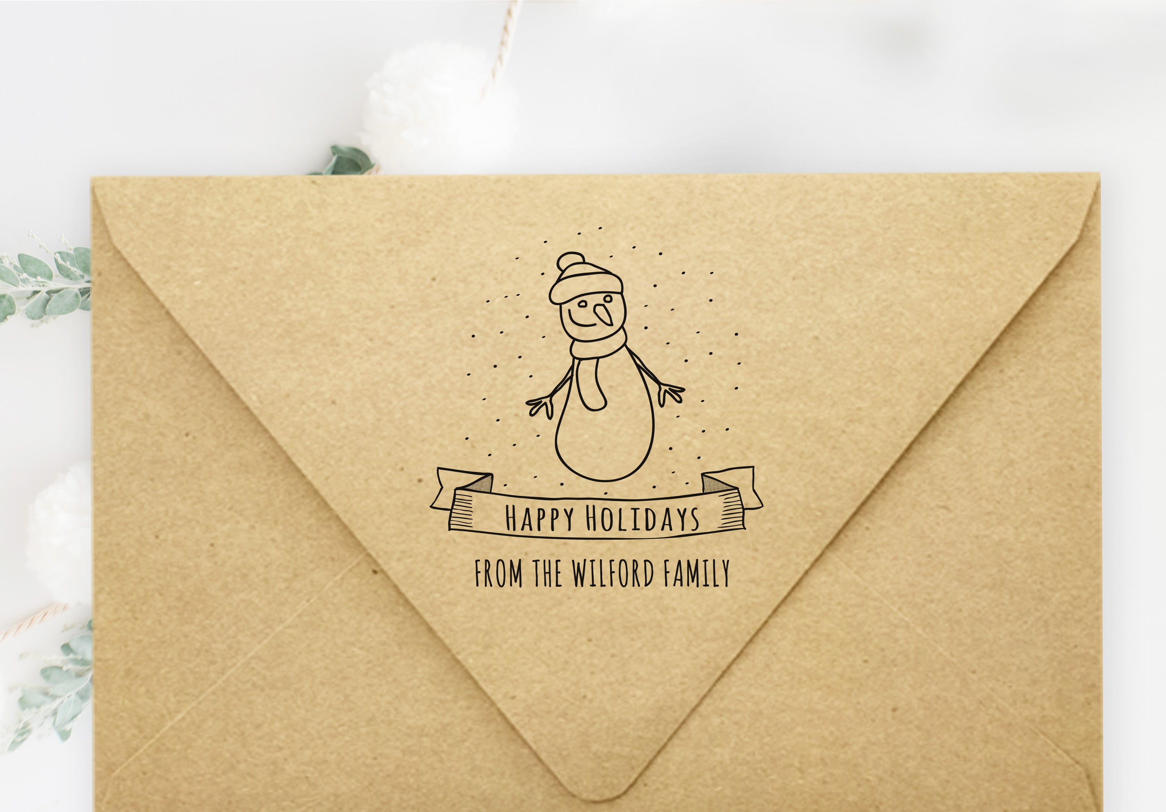 Stamp - Snowing Snowman