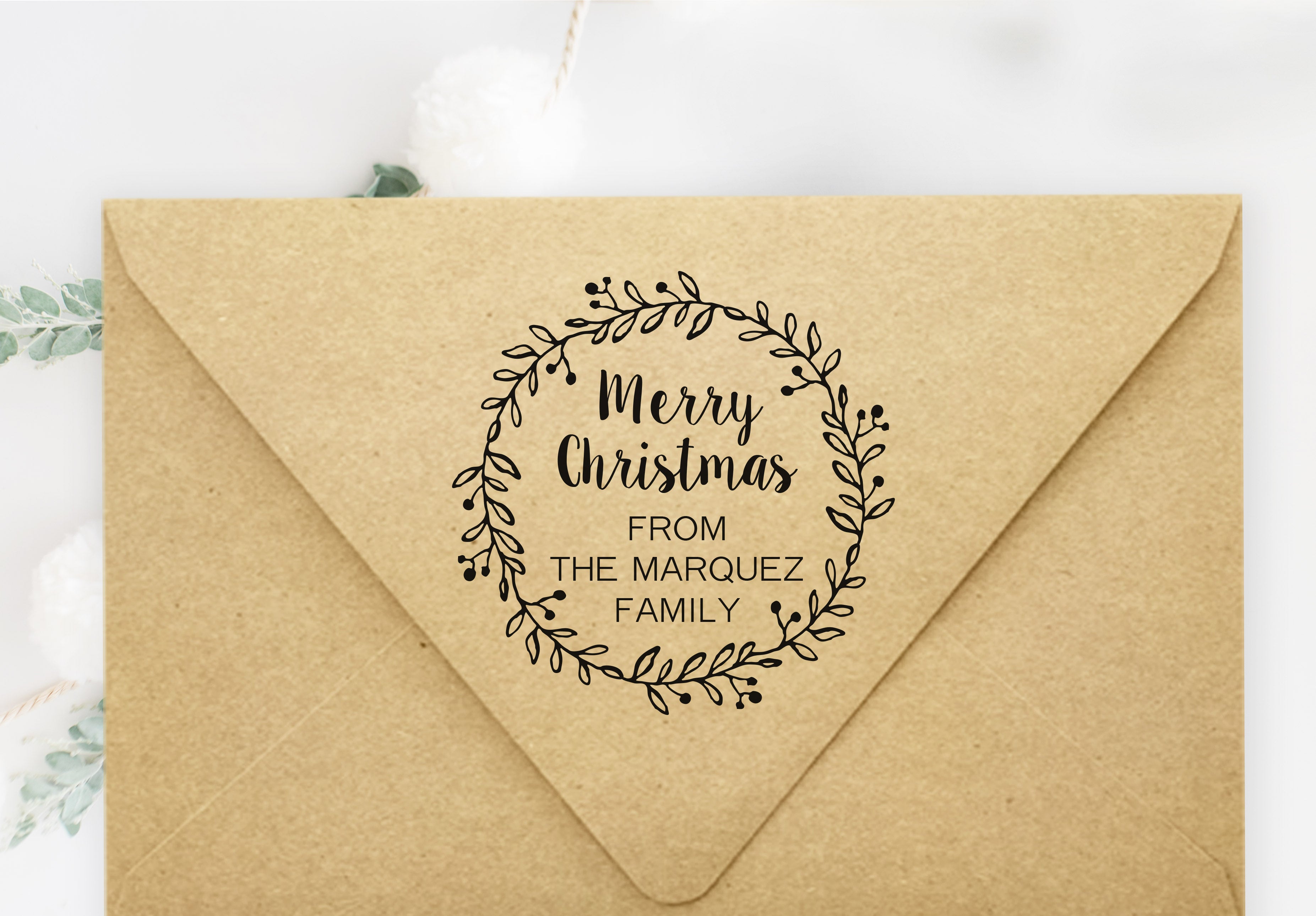 Stamp - Merry Christmas Wreath