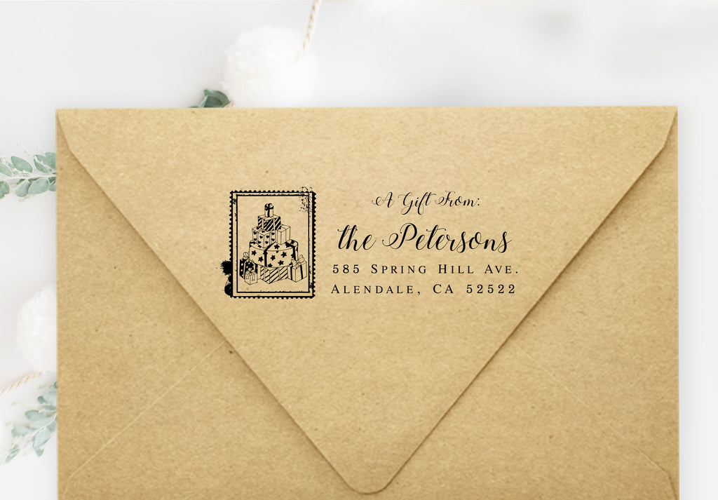 Pile of Gifts Address Stamp