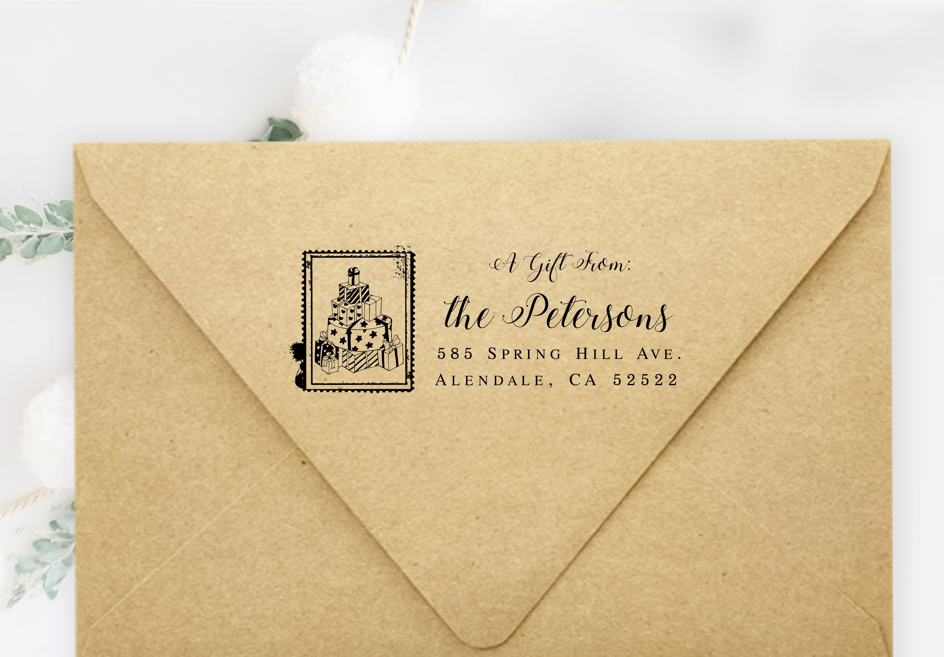 Pile of Gifts Address Stamp