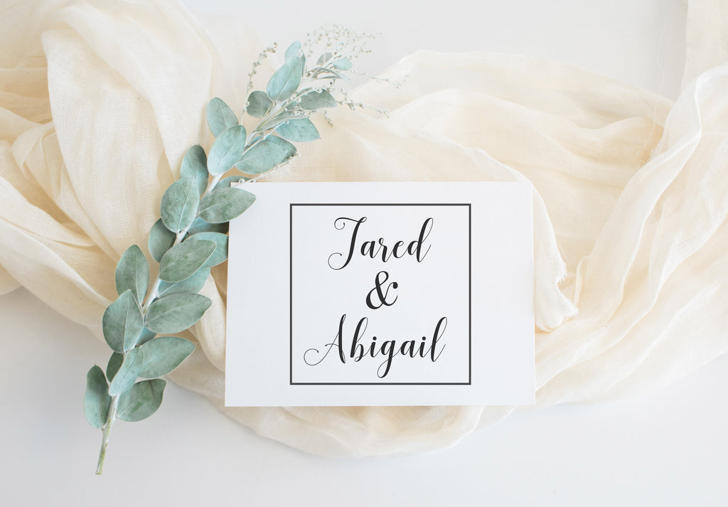 Names in Square Wedding Stamp
