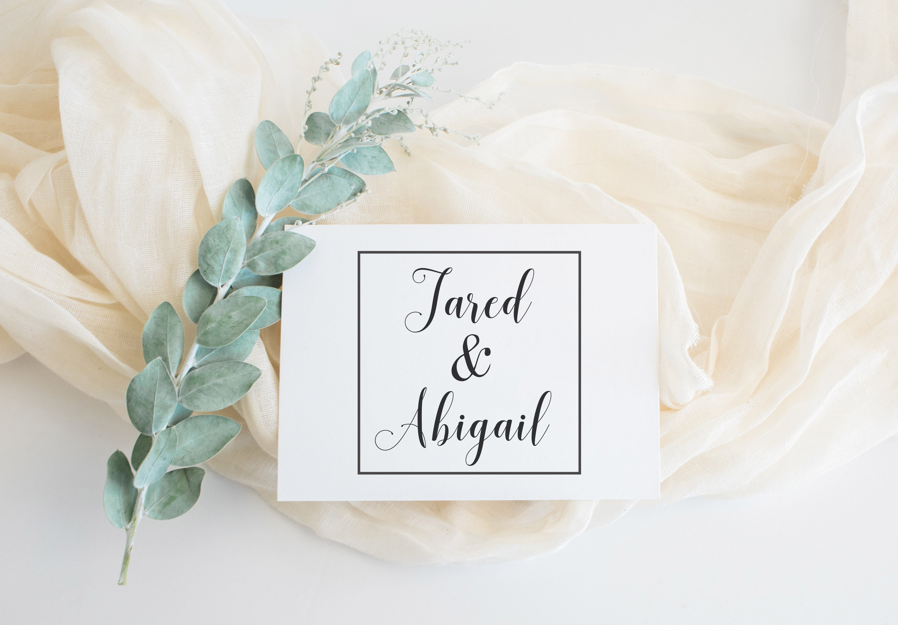 Names in Square Wedding Stamp