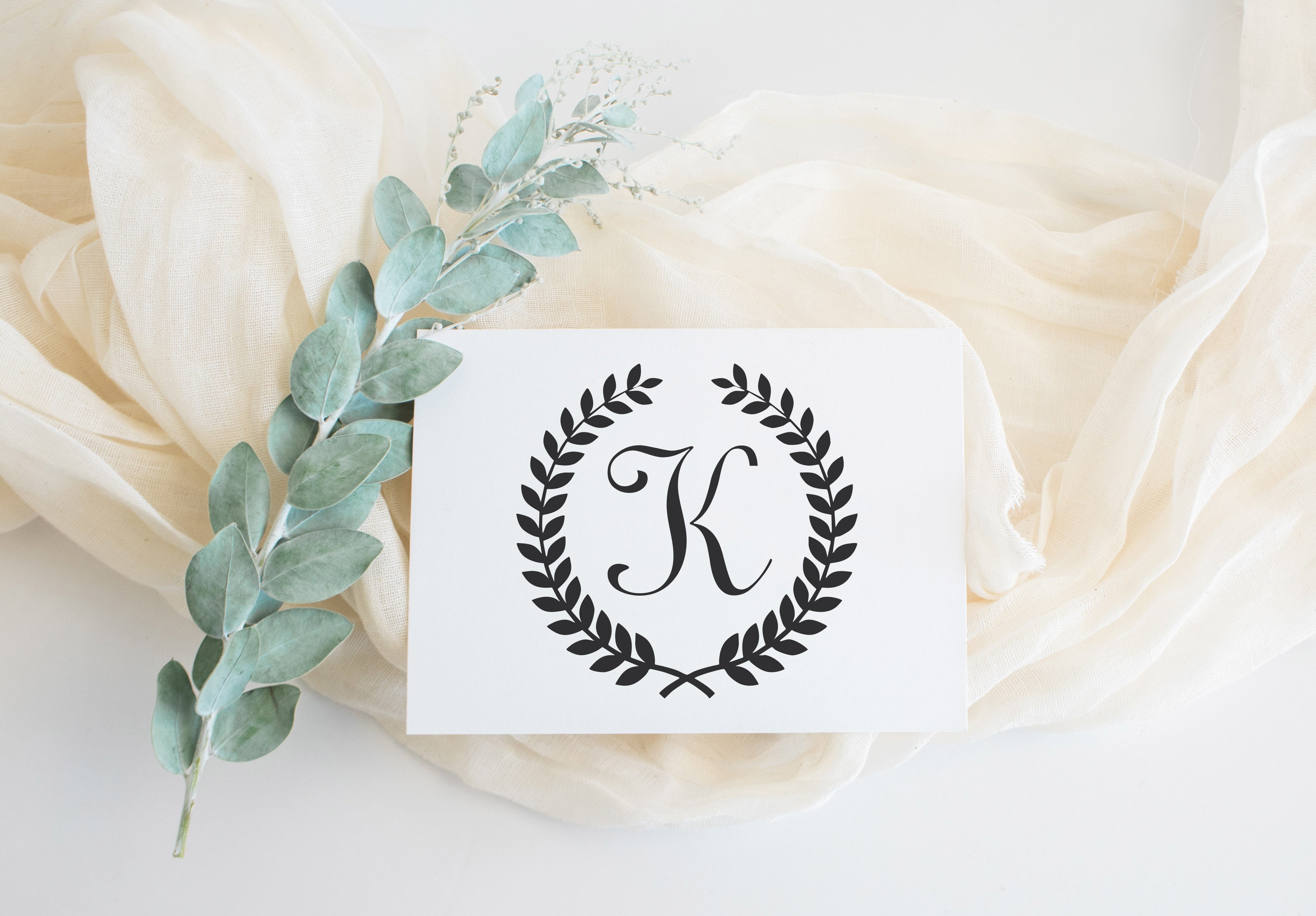 Stamp - Wreath Initial