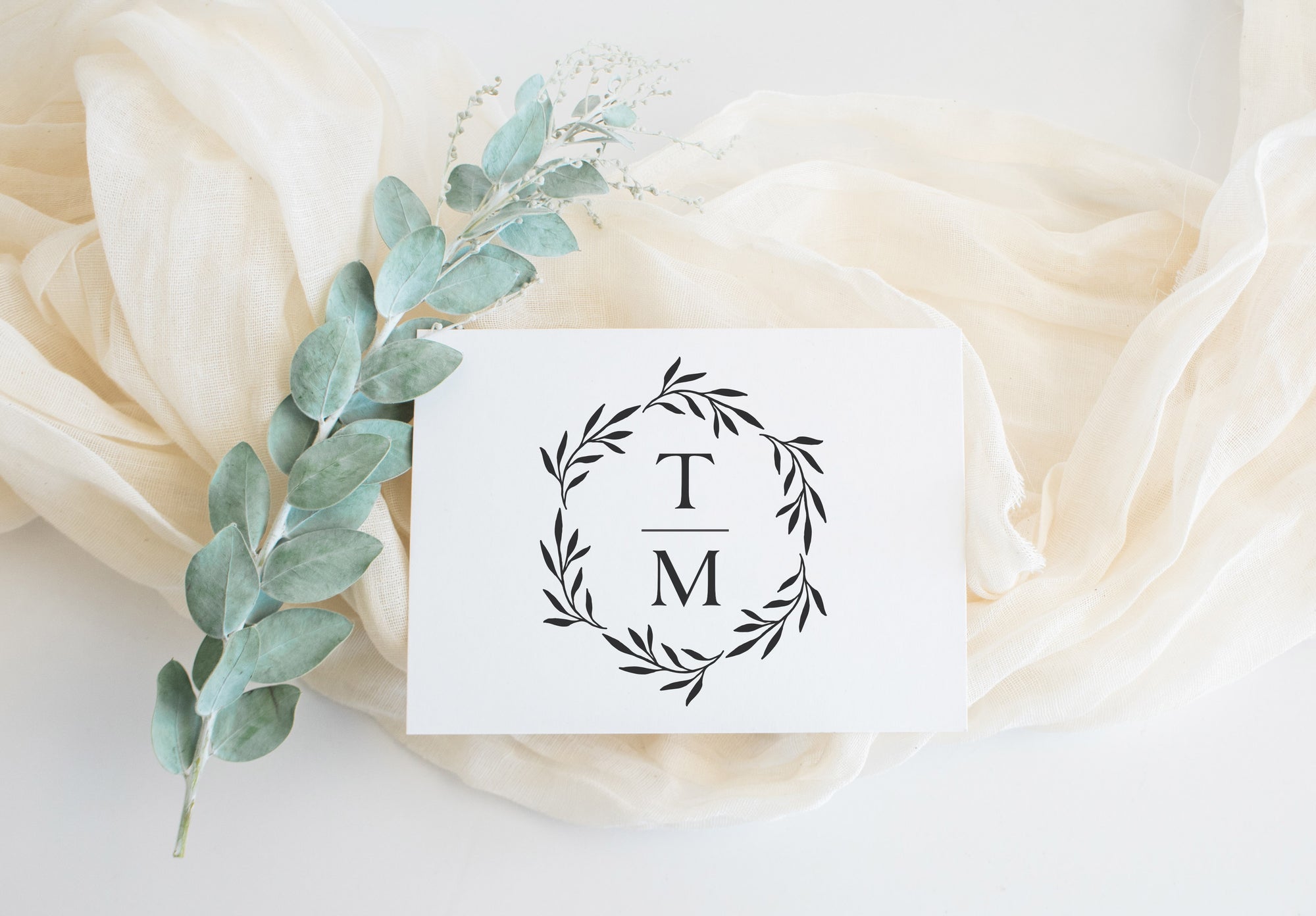 Stamp - Olive Wreath Initials