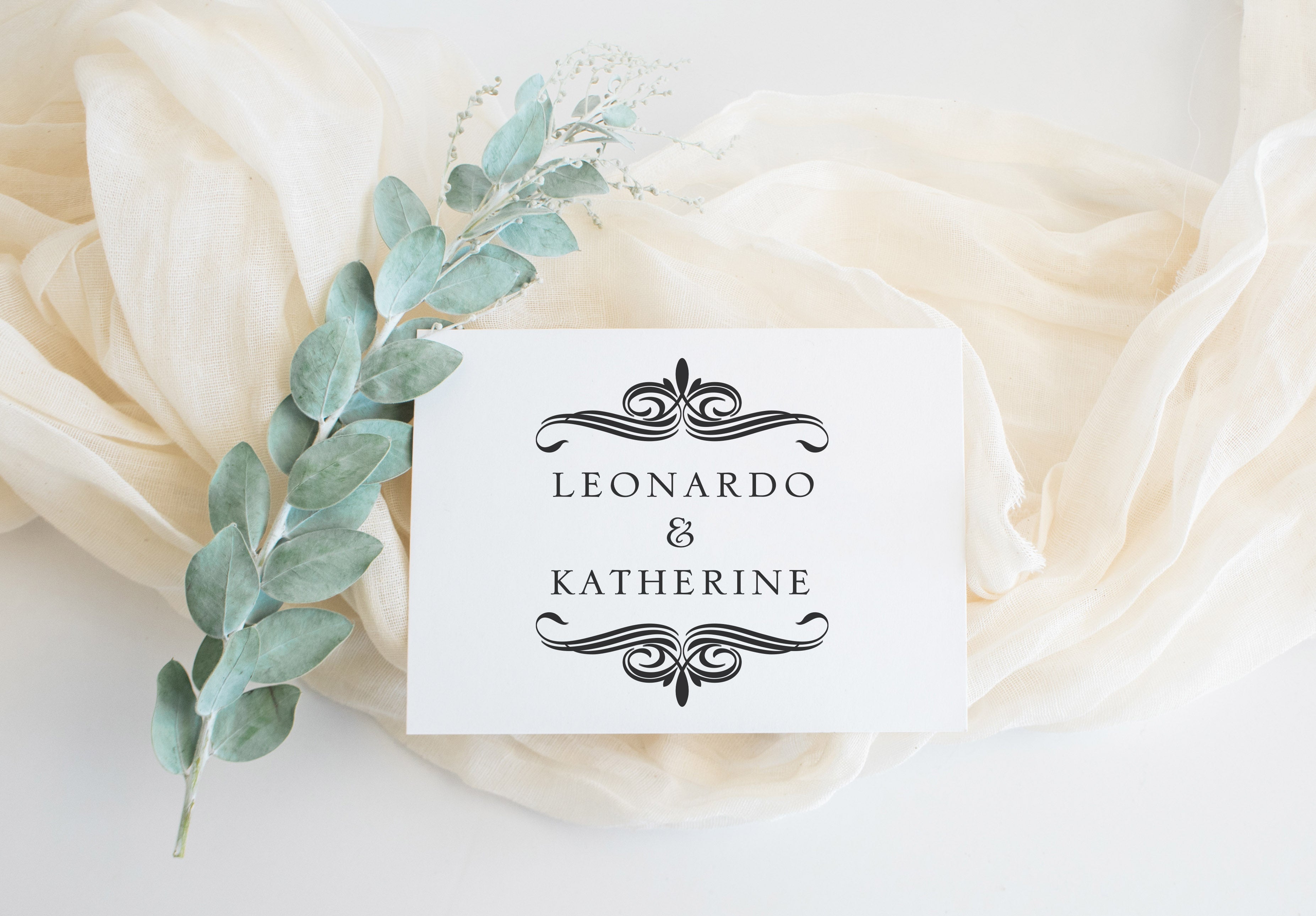 Vintage Borders Wedding Stamp
