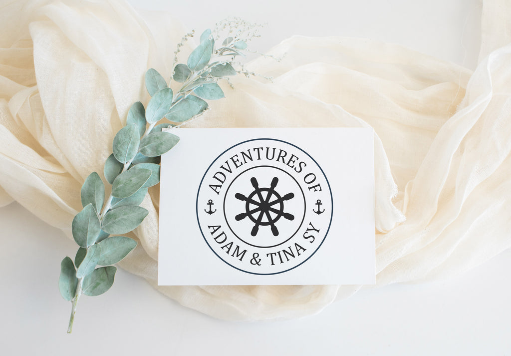Nautical Wheel Wedding Stamp
