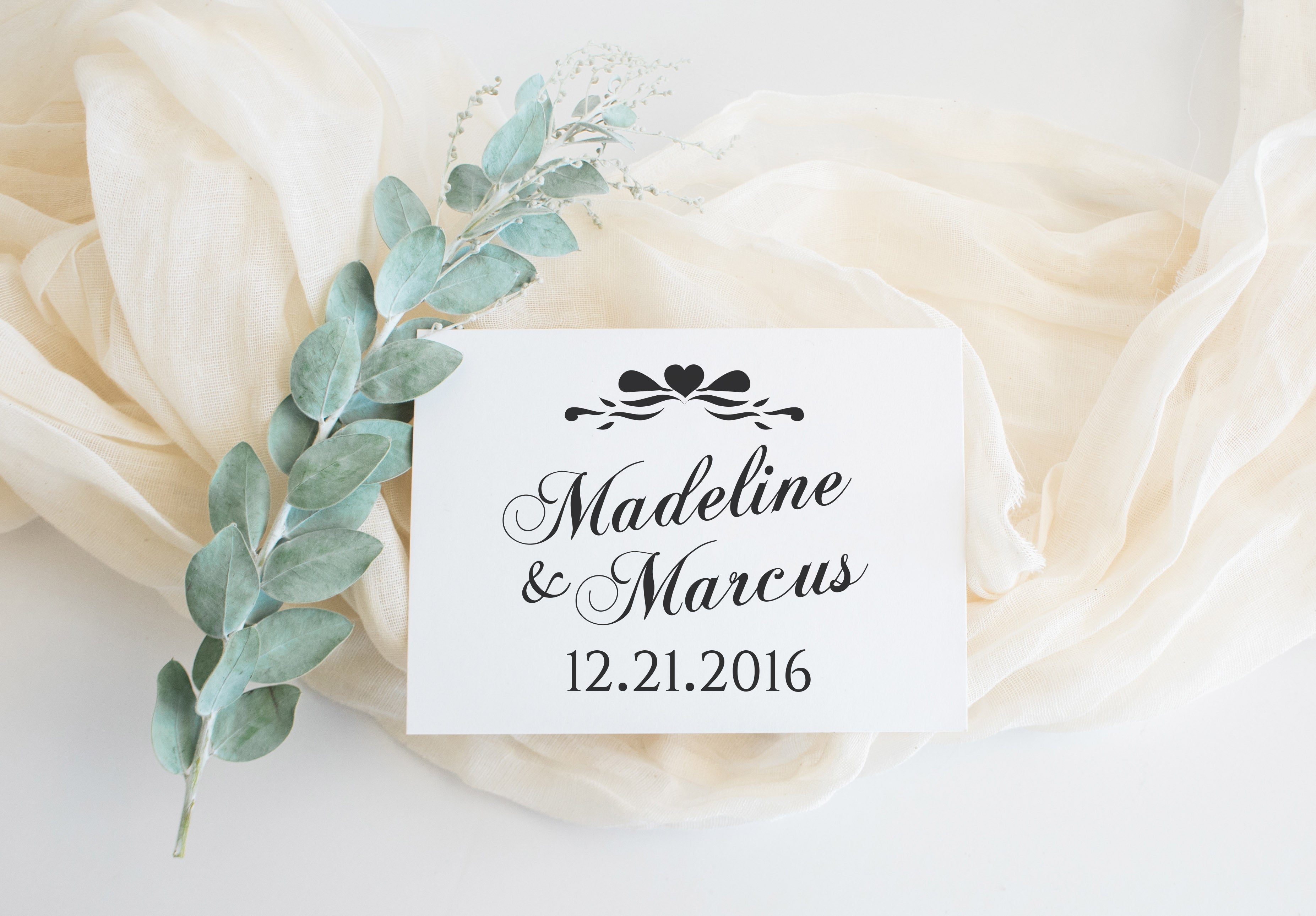 Madeline Ribbon Wedding Stamp