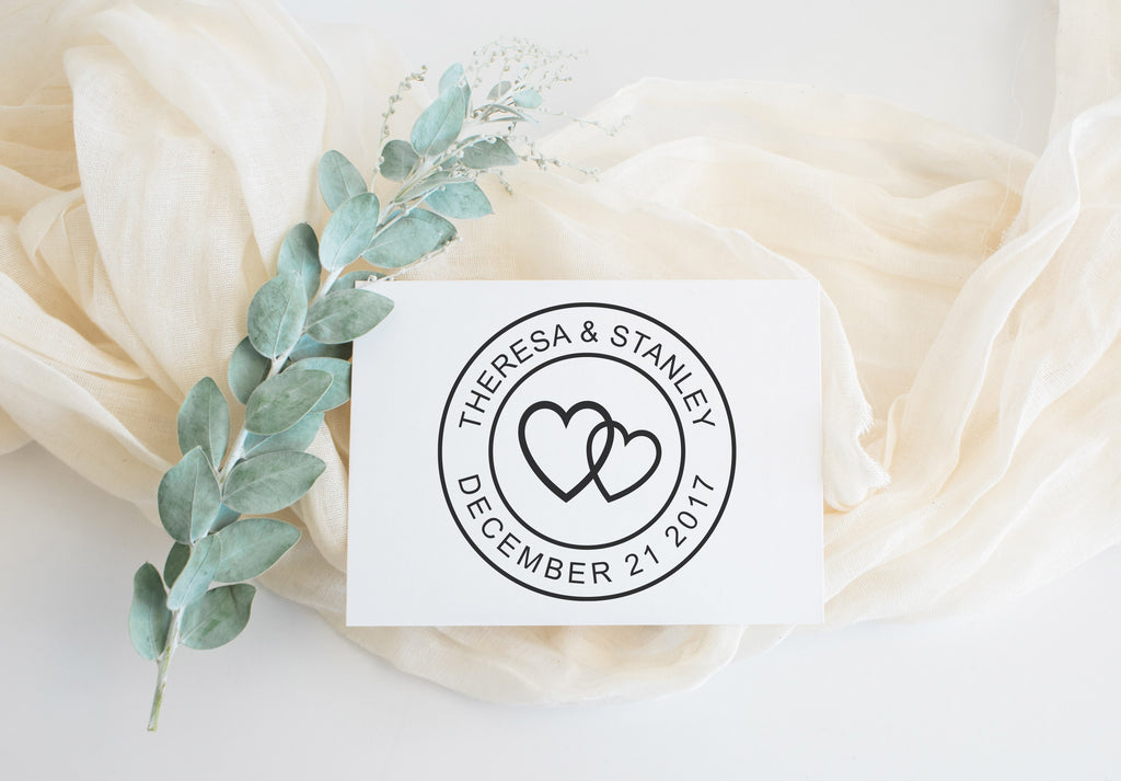 Entwined Hearts Wedding Stamp
