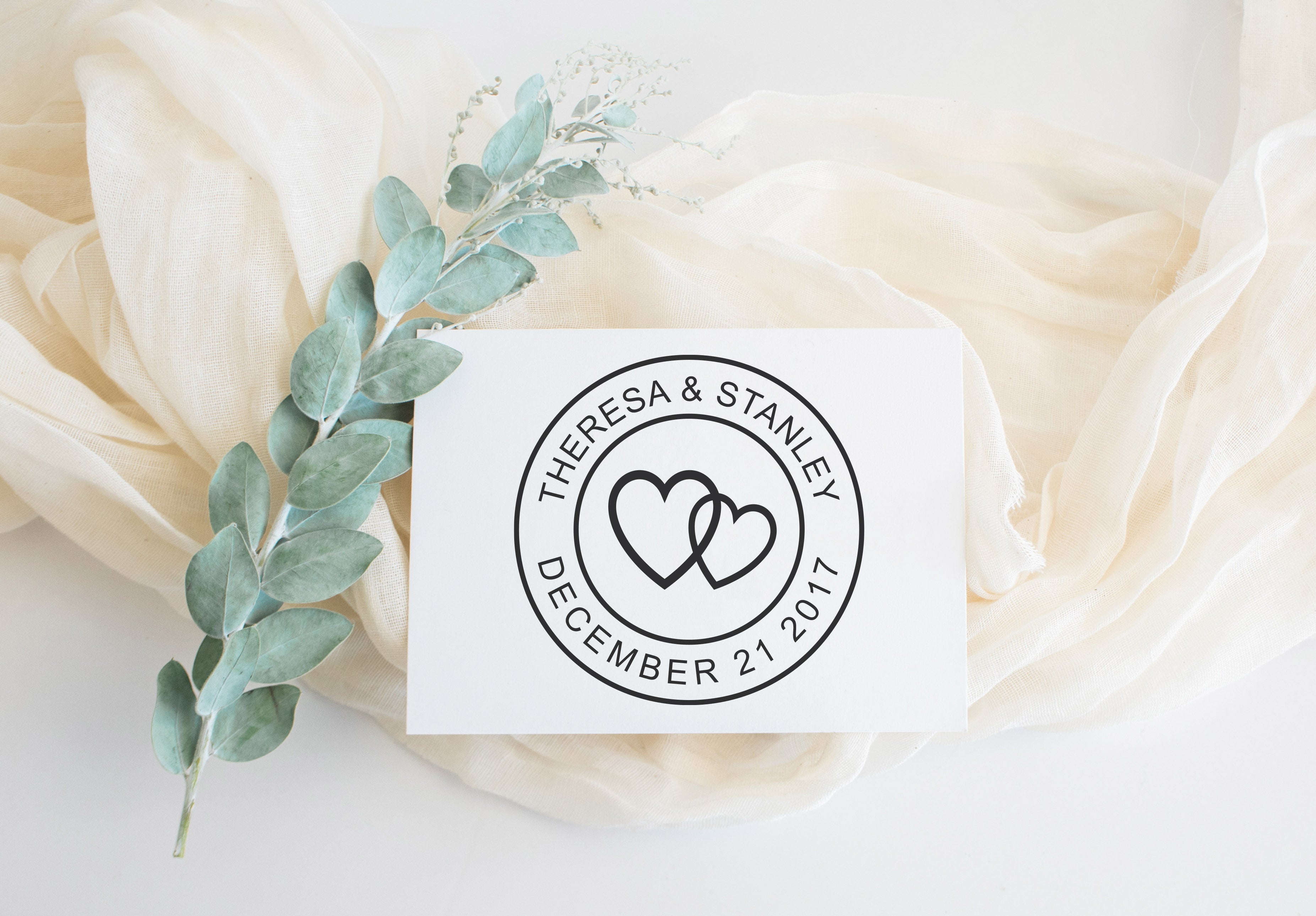 Entwined Hearts Wedding Stamp