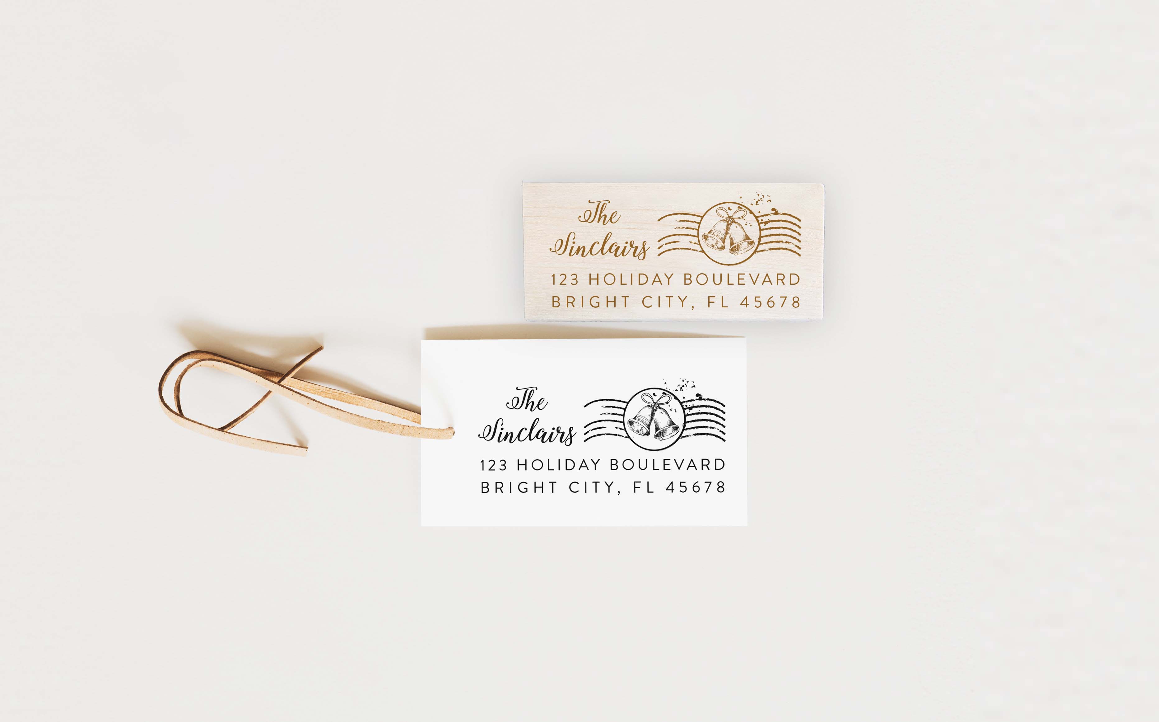 Holiday Bells Address Stamp