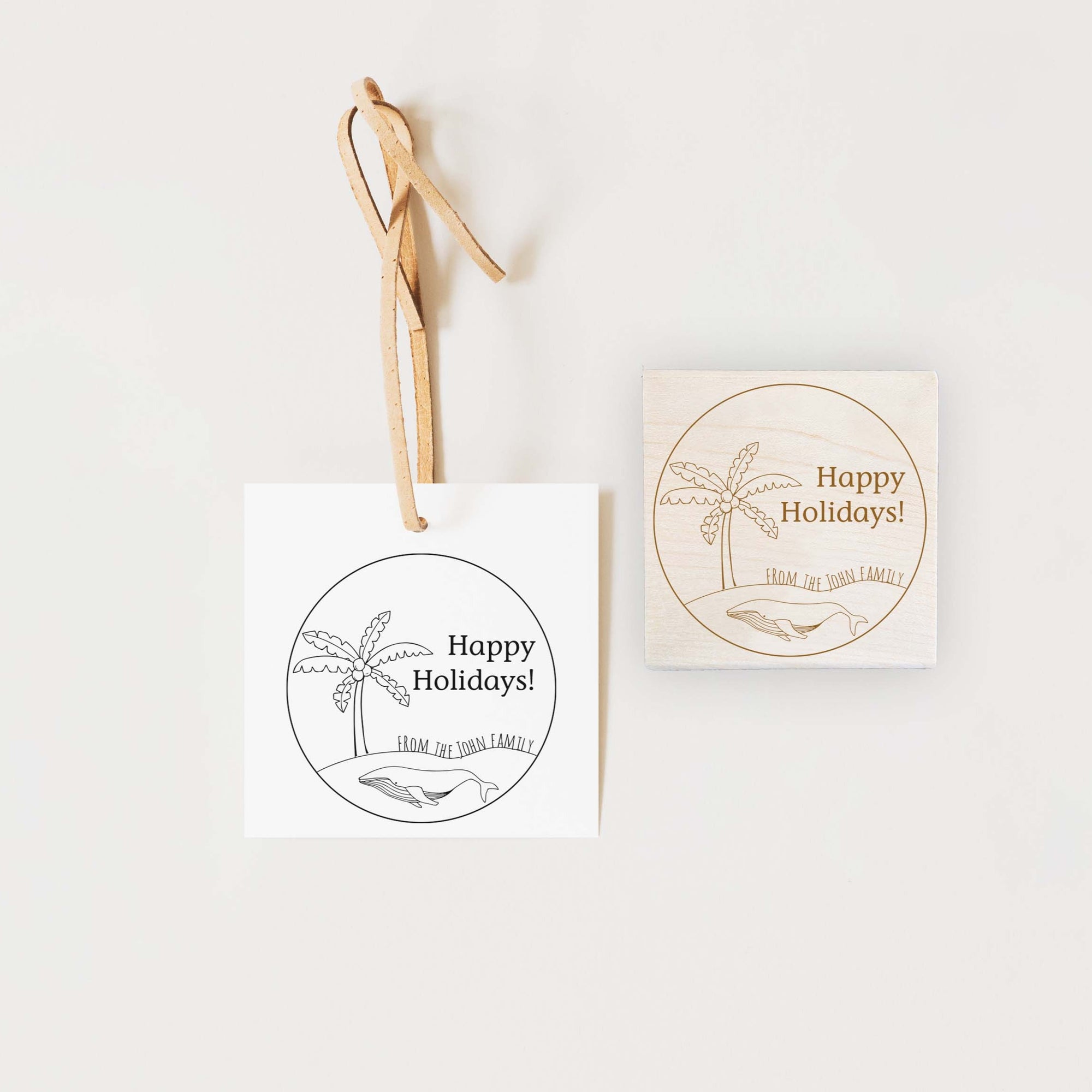 Stamp - Happy Holidays Palm Tree