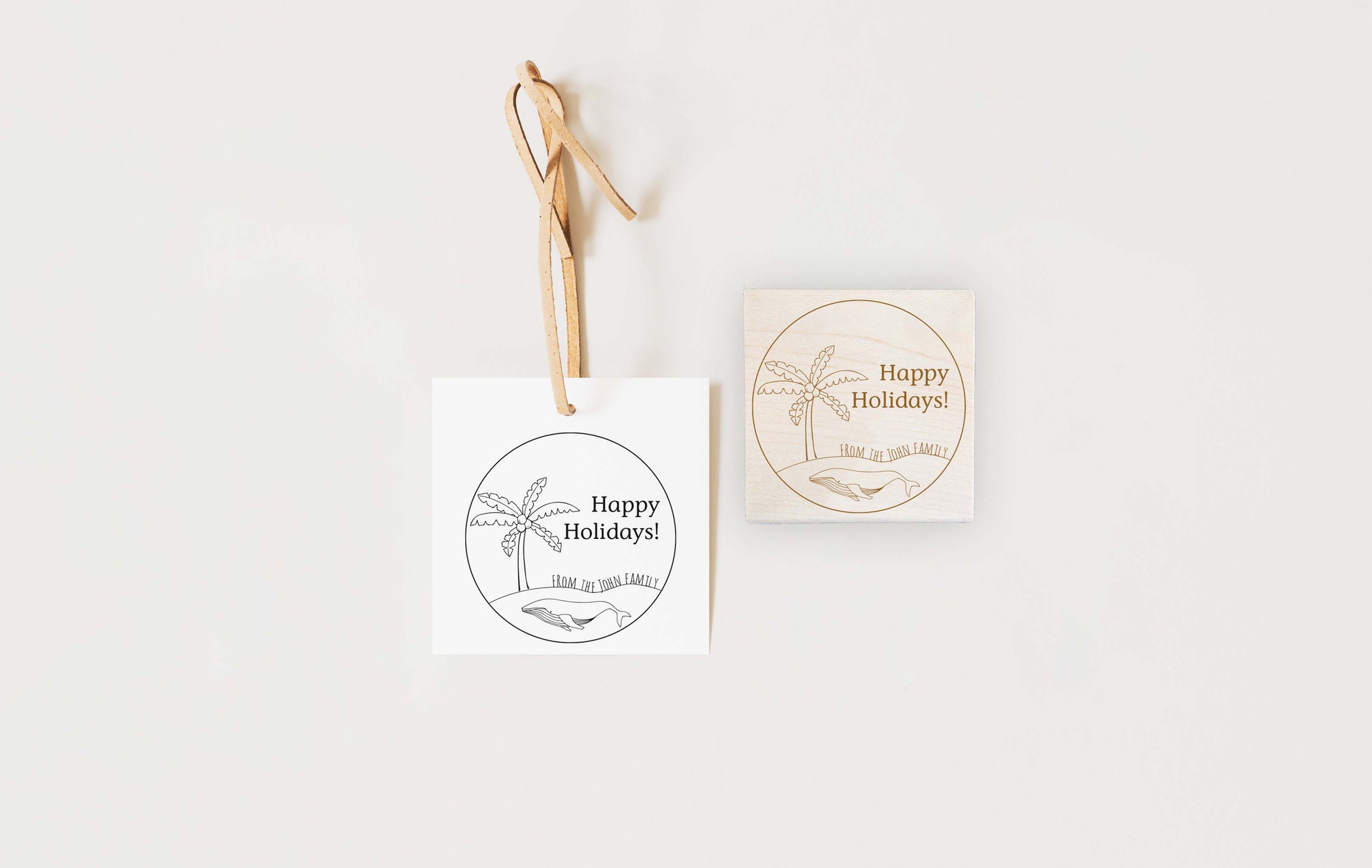 Stamp - Happy Holidays Palm Tree