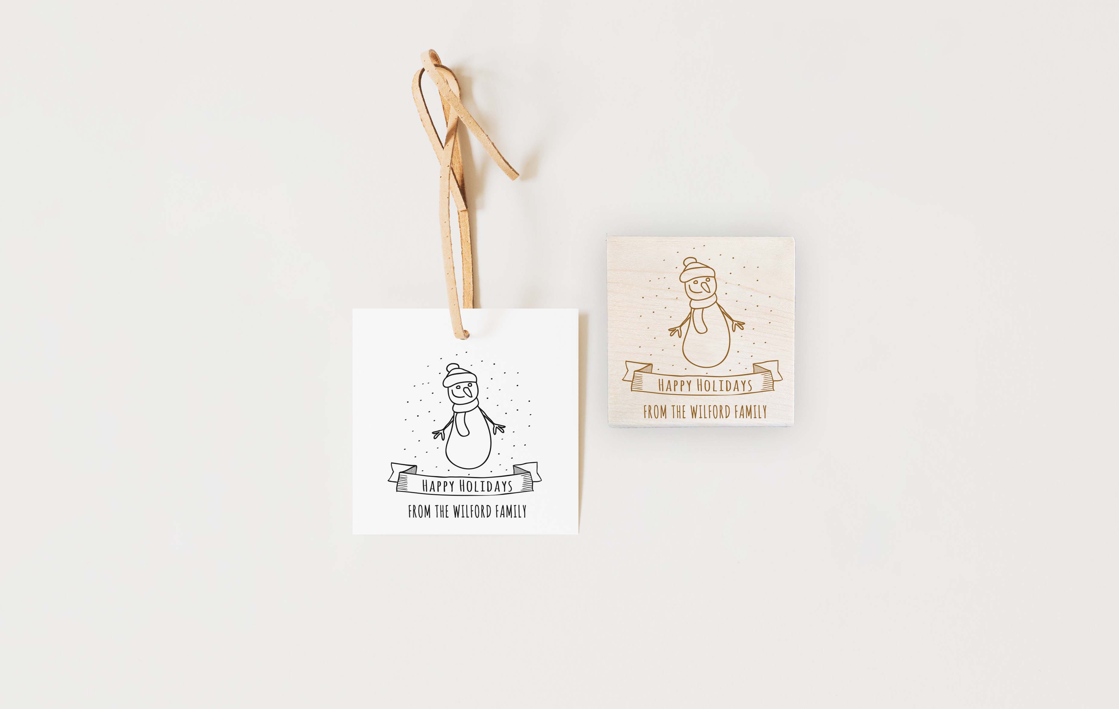 Stamp - Snowing Snowman