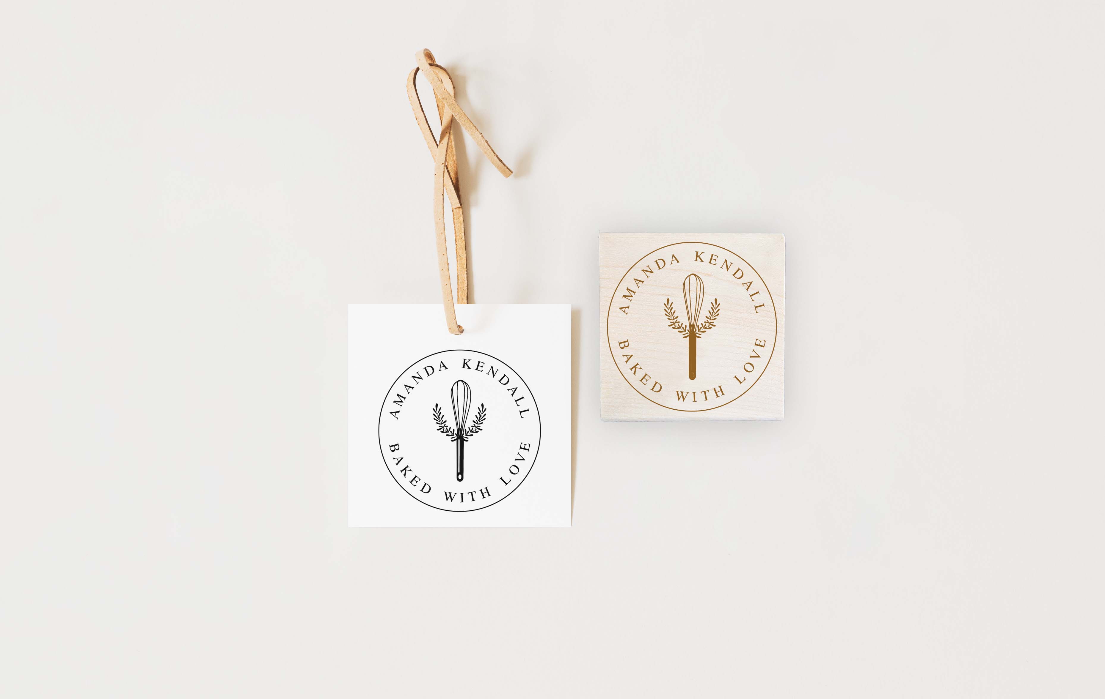 Stamp - Whisk with Laurel in Circle