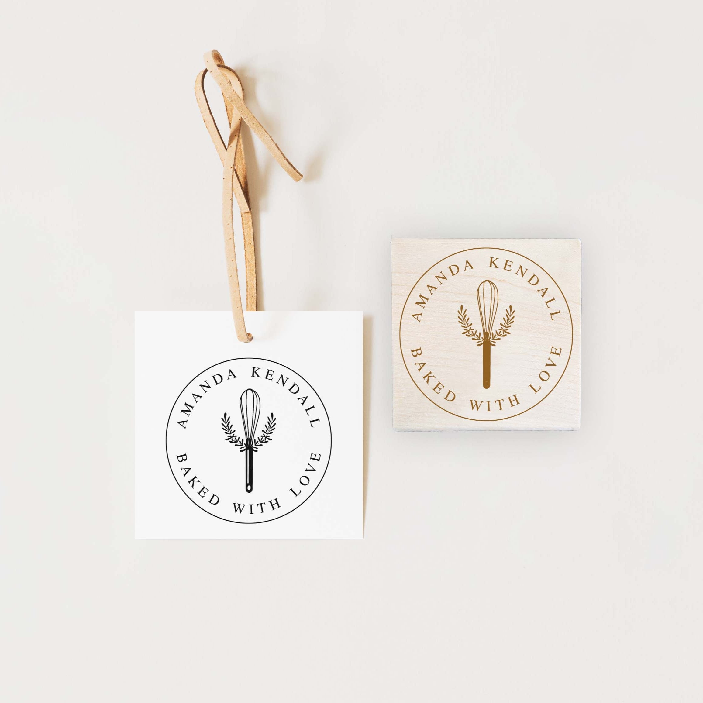 Stamp - Whisk with Laurel in Circle