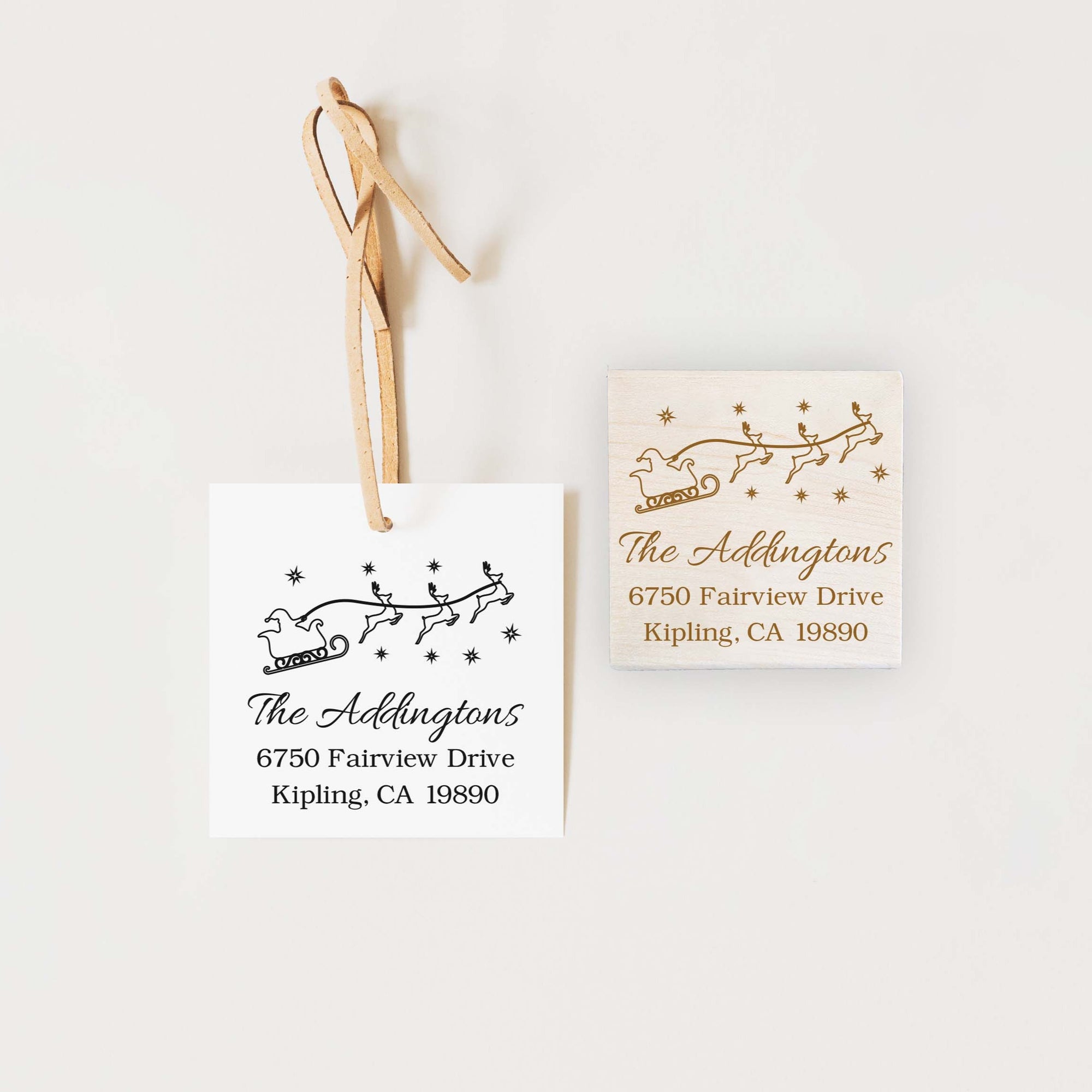 Stamp - Santa with Reindeers