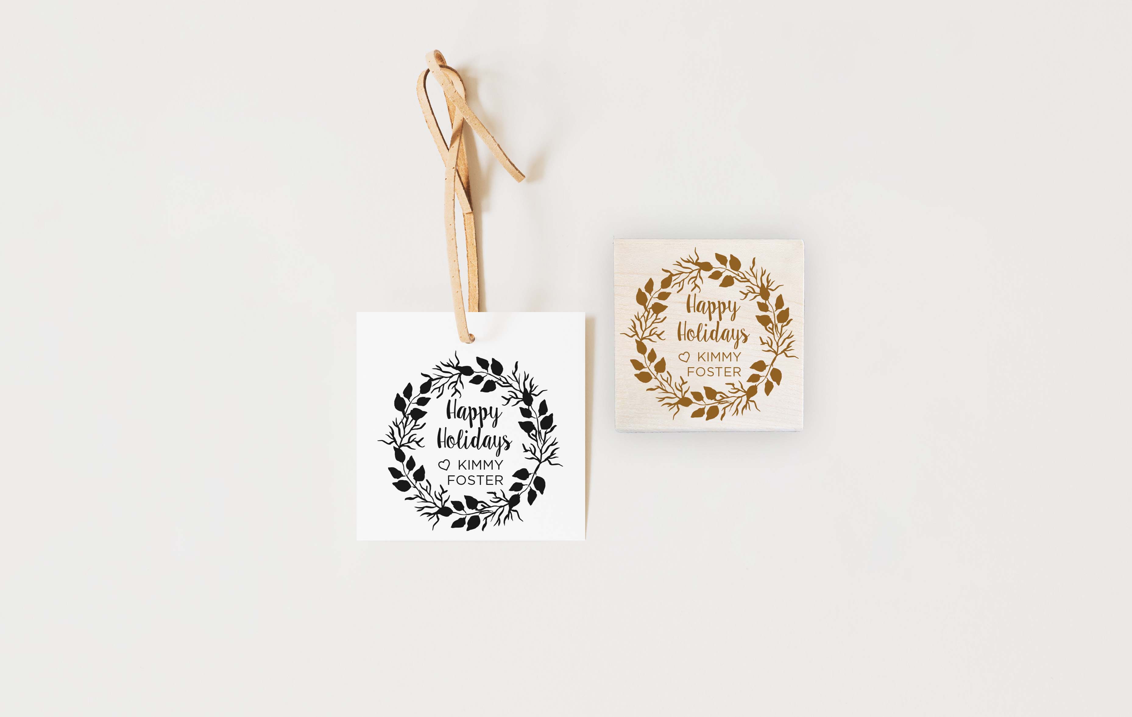 Stamp - Happy Holidays Wreath