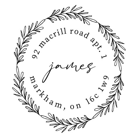 James Wreath Address Stamp