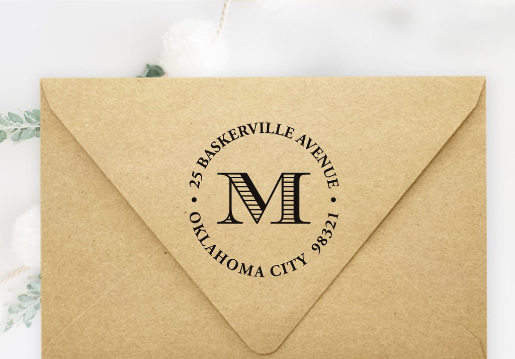 Ribbed Initial Address Stamp