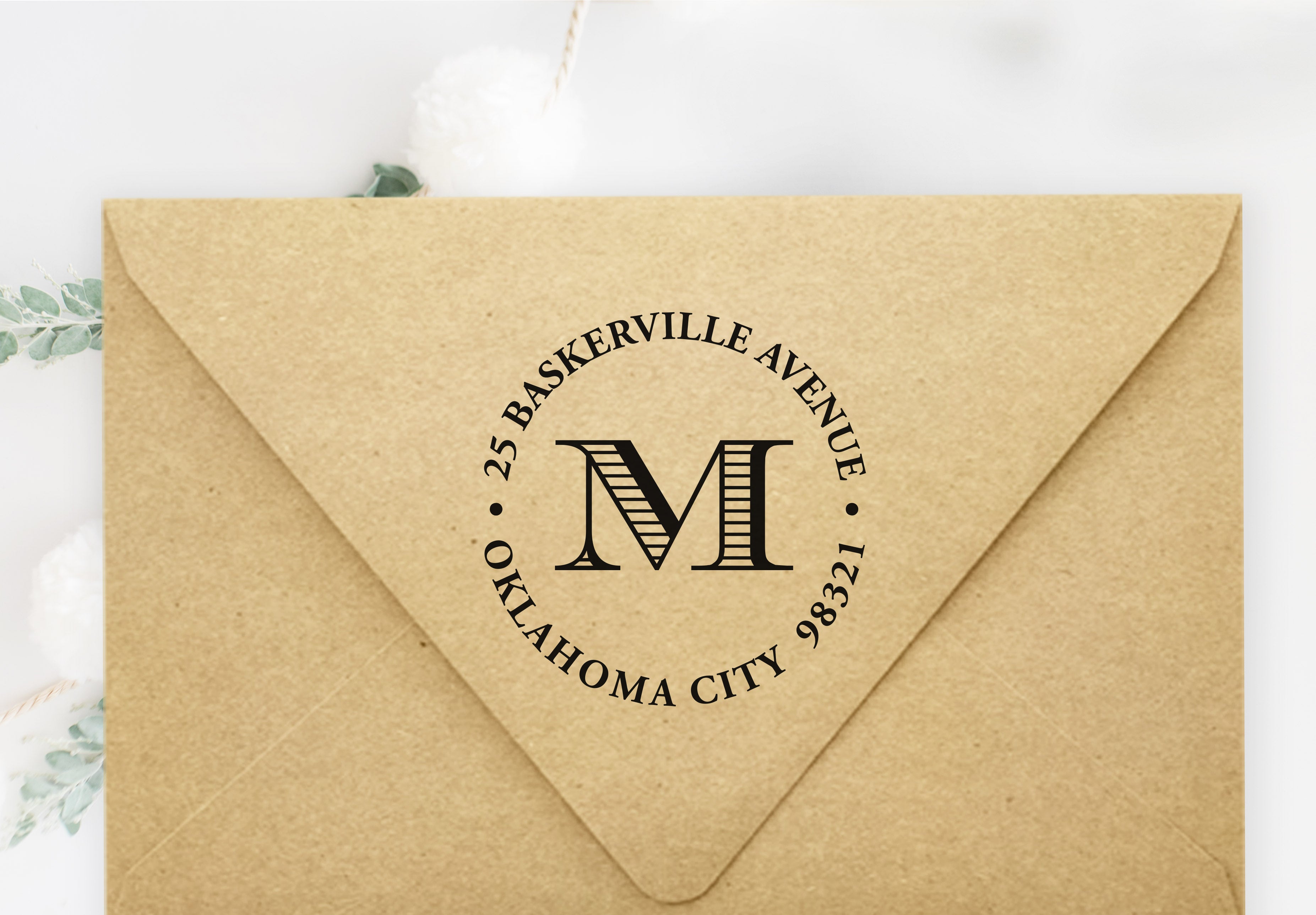 Ribbed Initial Address Stamp