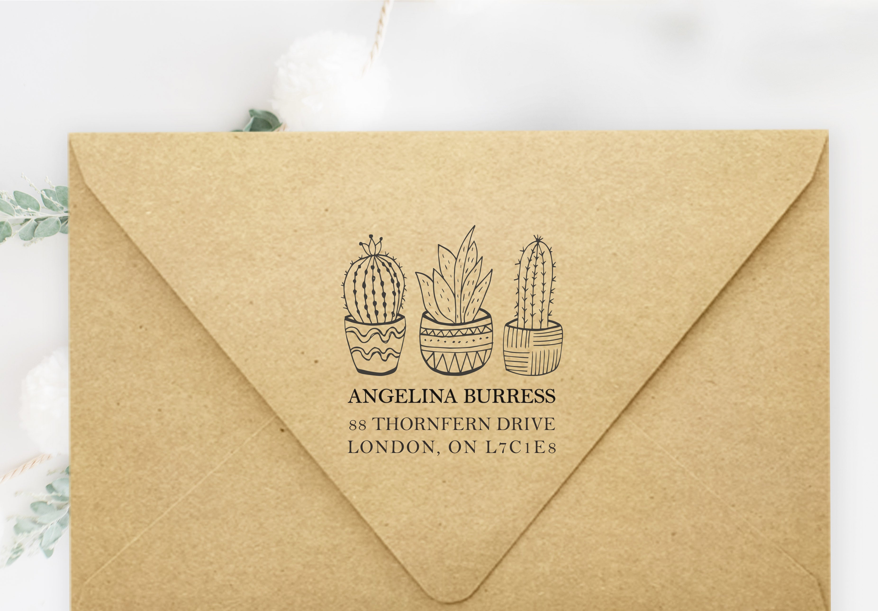 Succulents Address Stamp
