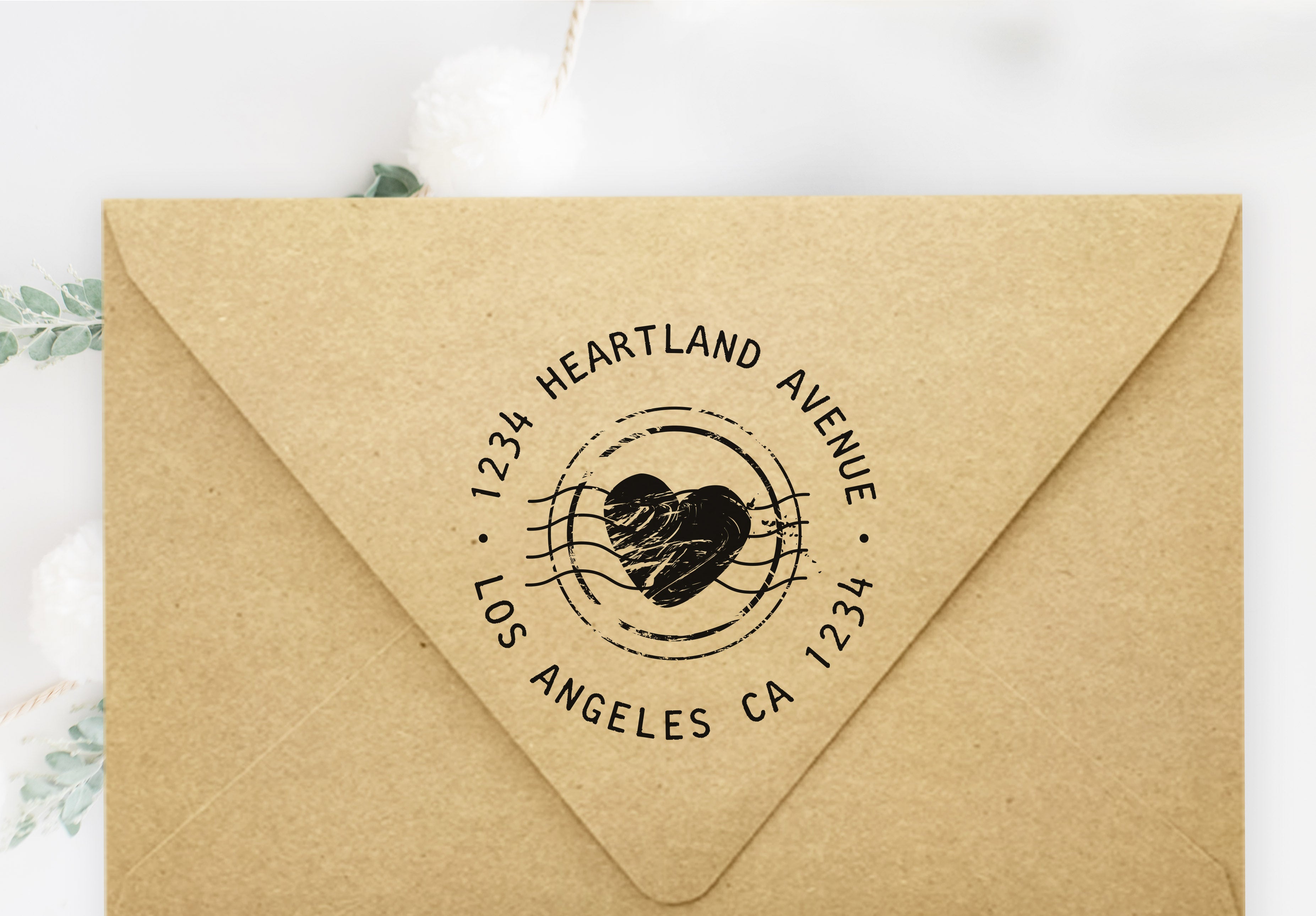 Heart Address Stamp