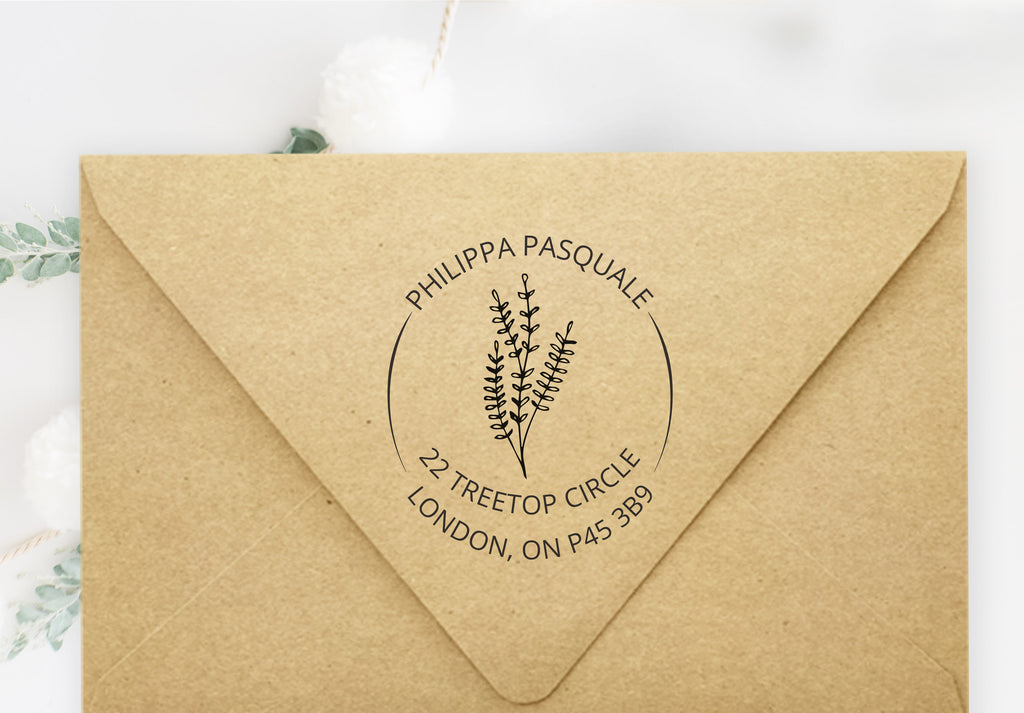 Lavender Sticks Address Stamp