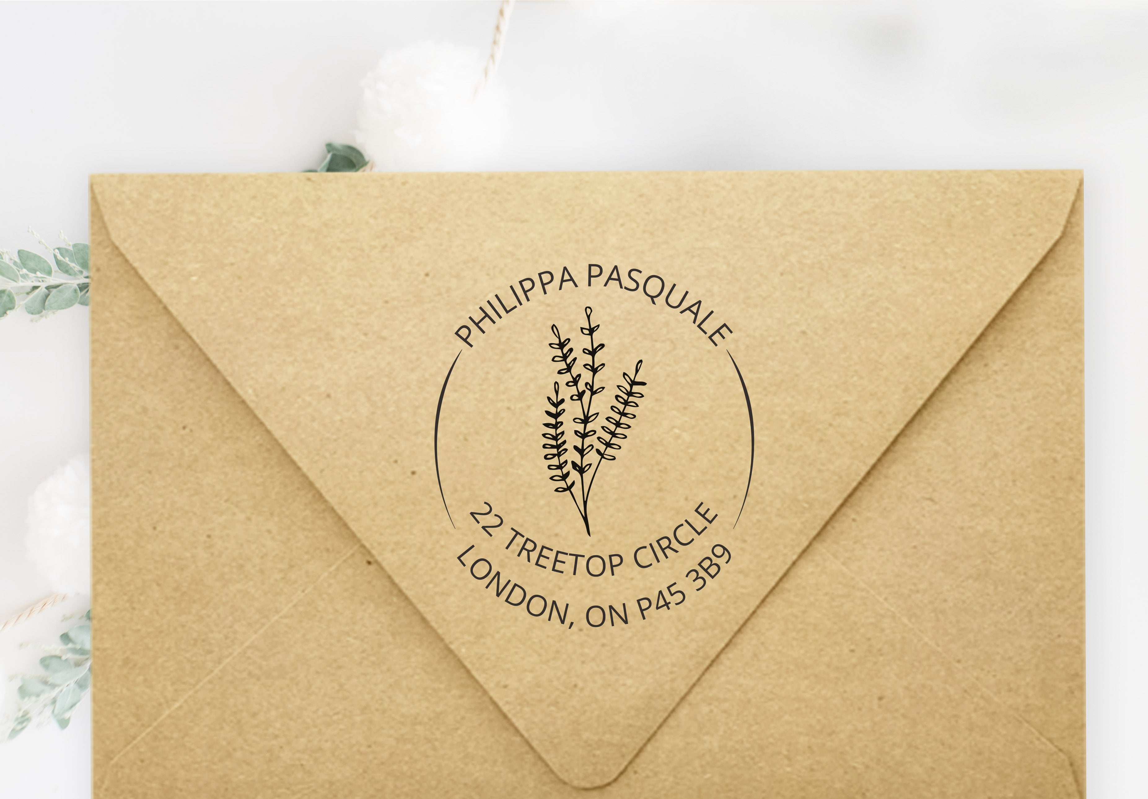 Lavender Sticks Address Stamp